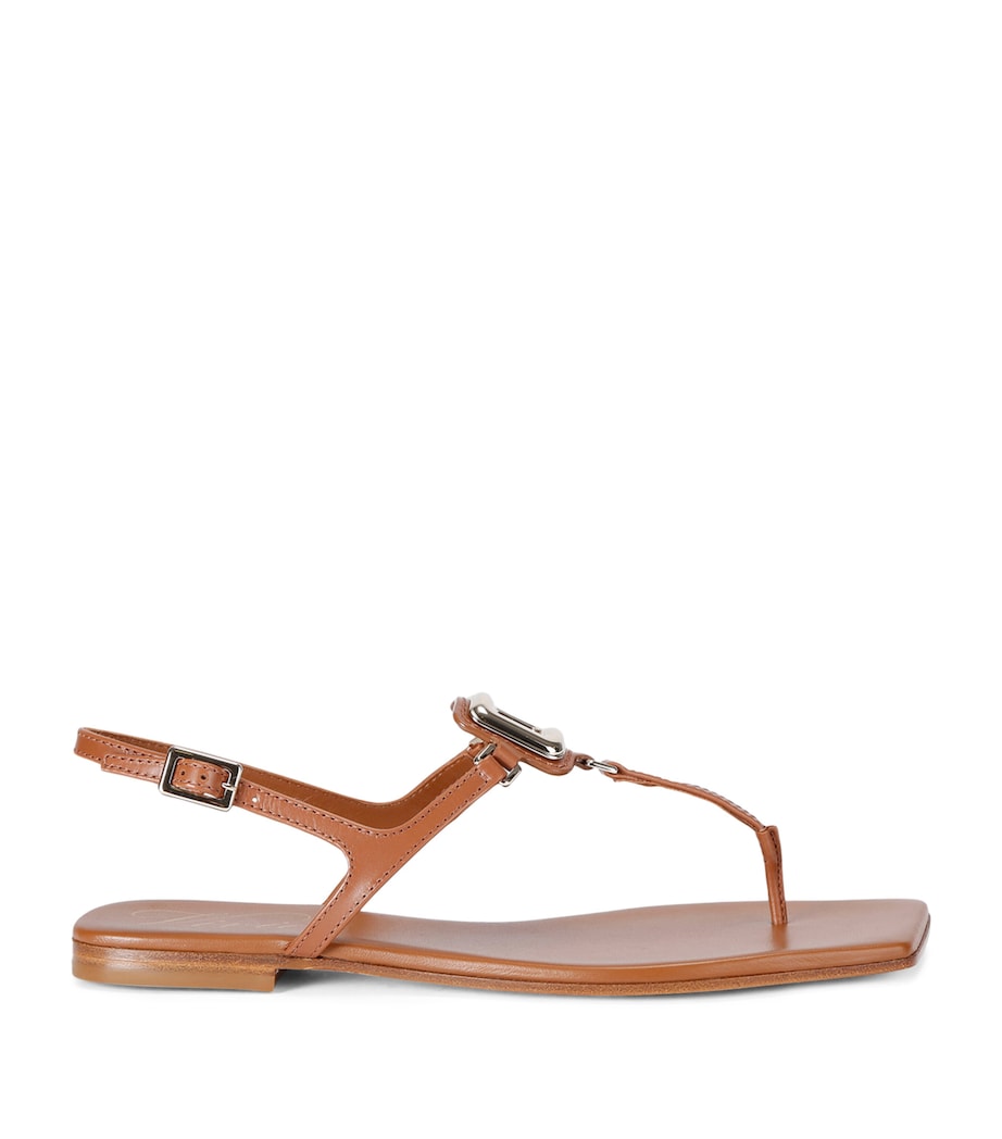 Roger Vivier Leather Viv By The Sea Sandals Mid Brown Image 1