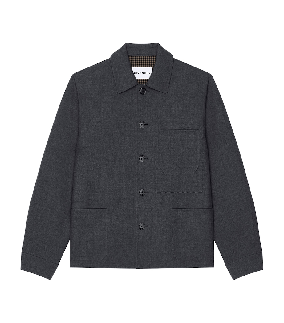 Givenchy Mens Wool-Silk Overshirt Image 1