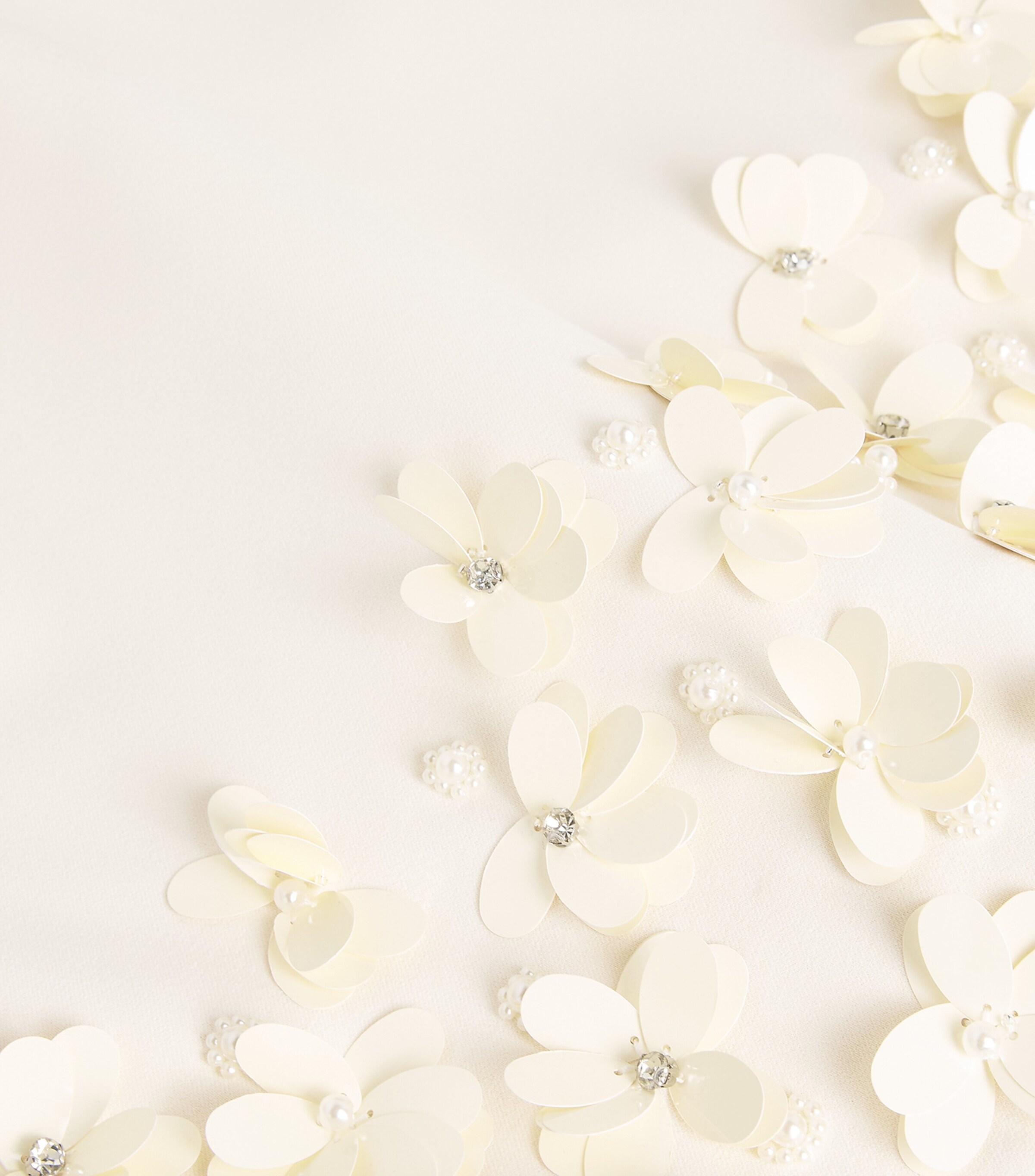 Crepe Sequinned Mini Dress CREAM Image 4