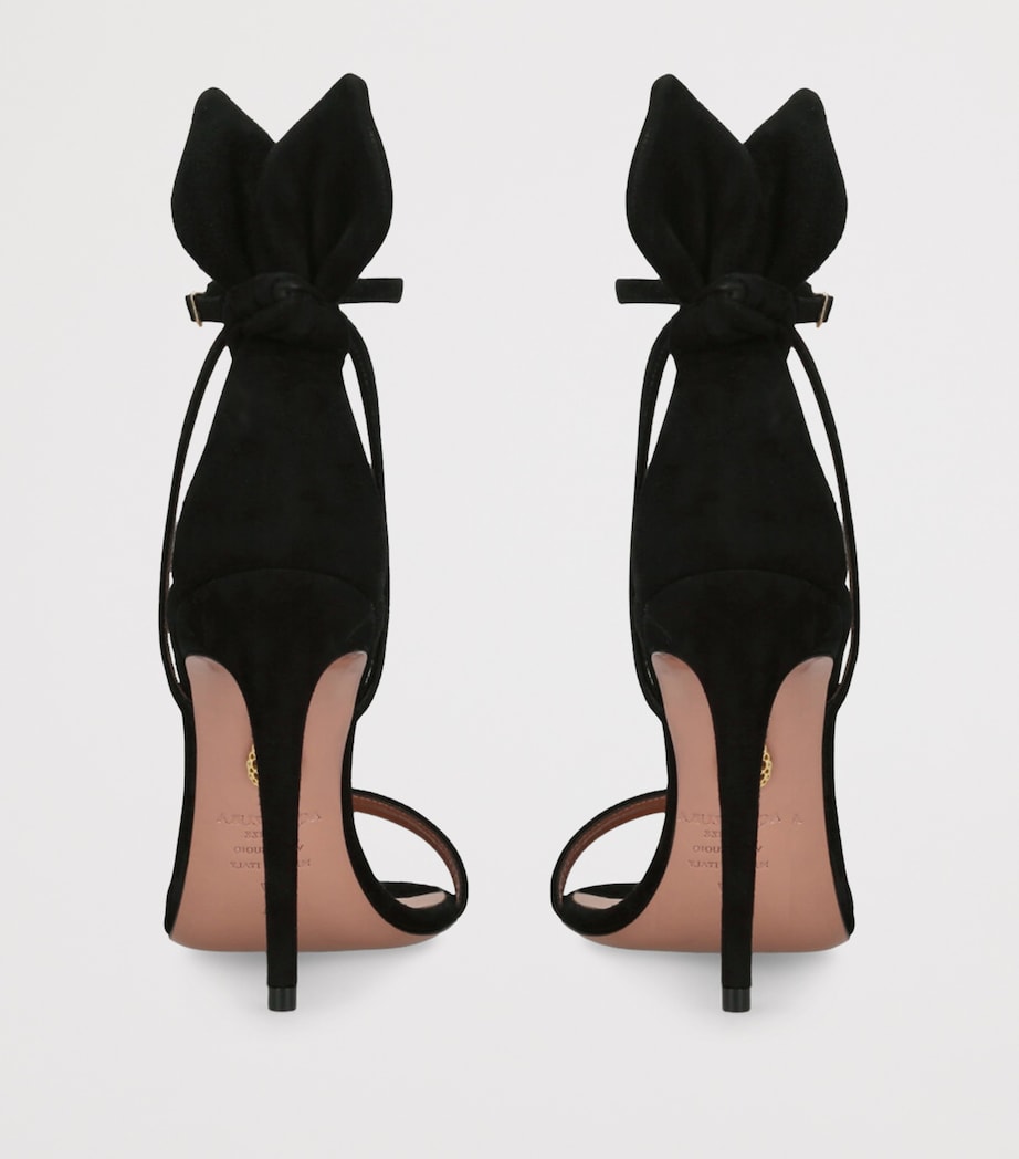 Suede Bow Tie Sandals 105 BLACK Image 2