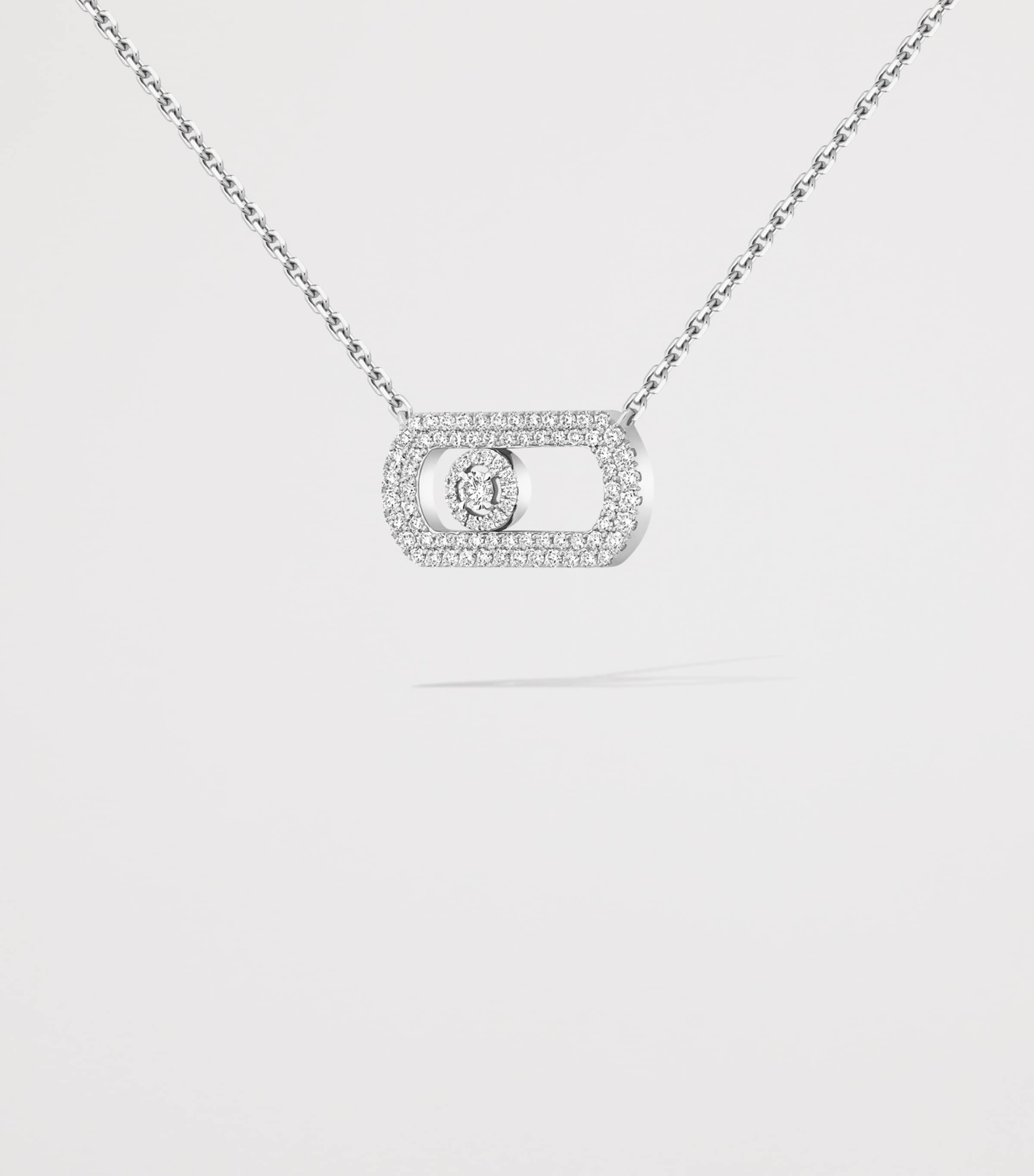 Messika So Move White Gold and Diamond Pavé Necklace (0.65ct) White Gold Image 3