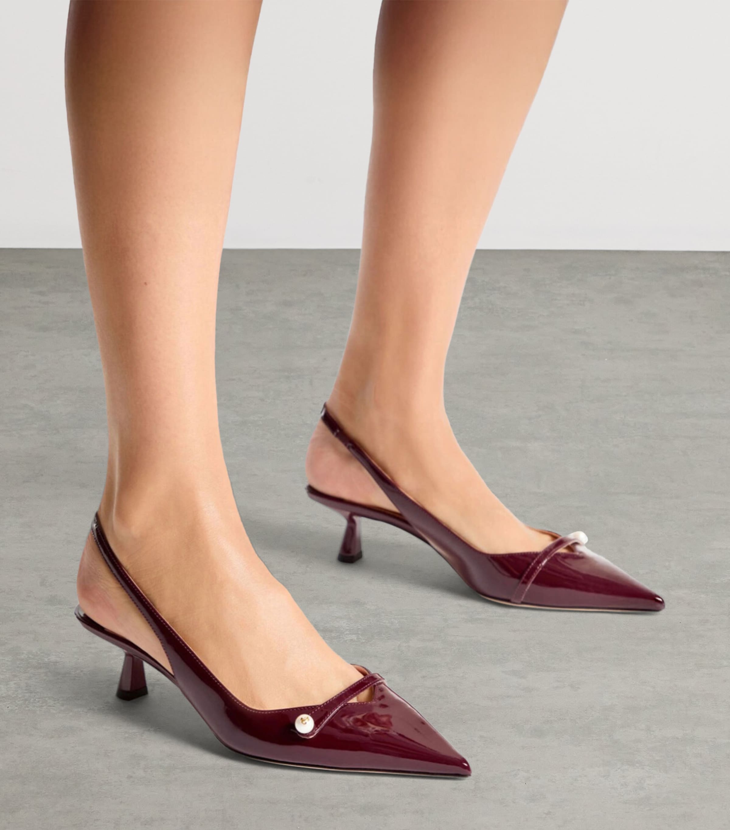 Jimmy Choo Amita 45 Leather Slingback Pumps Garnet Image 2