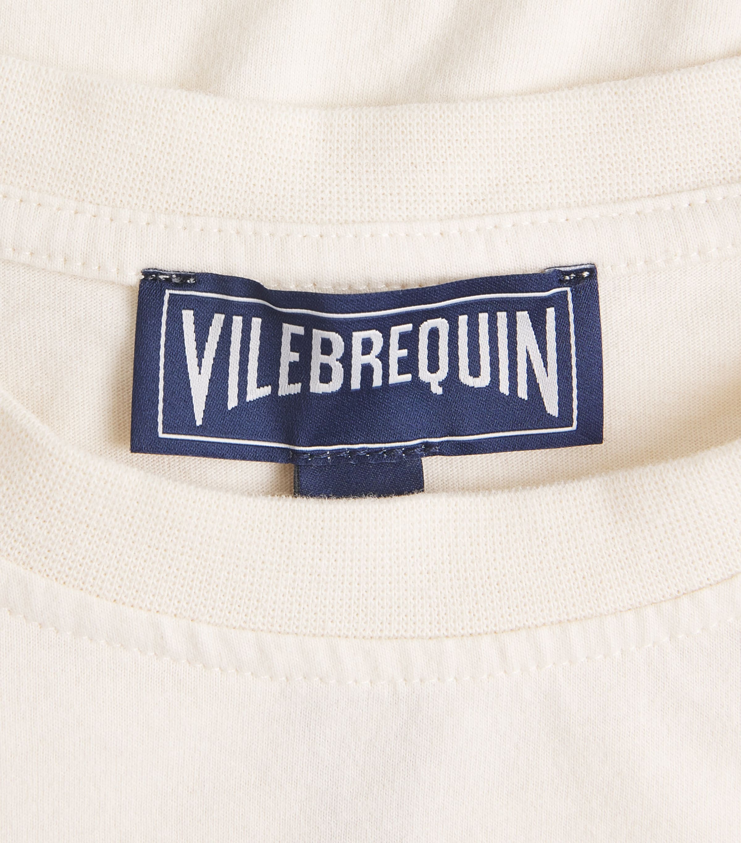 Vilebrequin Mens Organic Cotton Embroidered T-Shirt Off White Image 6