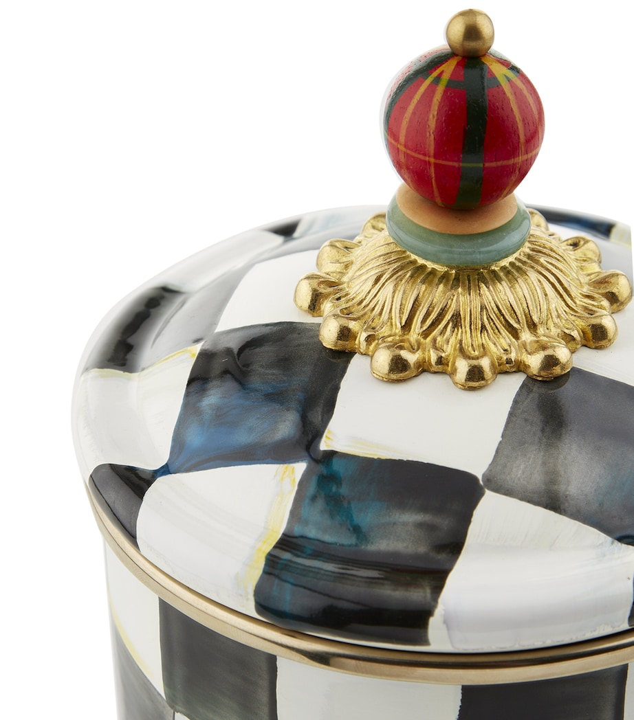 Large Courtly Check Enamel Canister BLACK Image 2