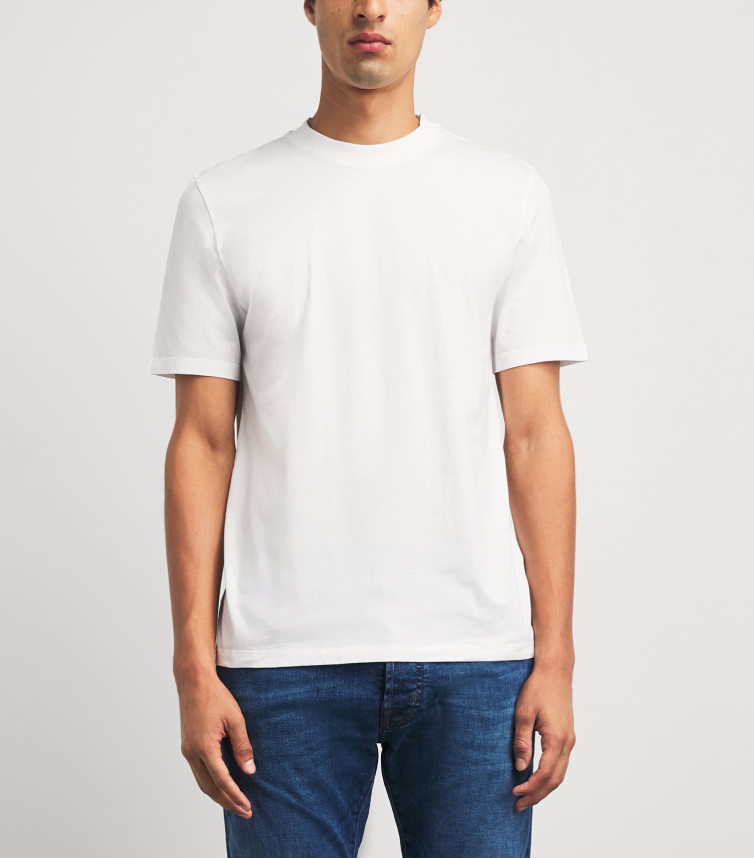 Jacob Cohën Mens Cotton Emblem Logo T-Shirt Optical White Image 4