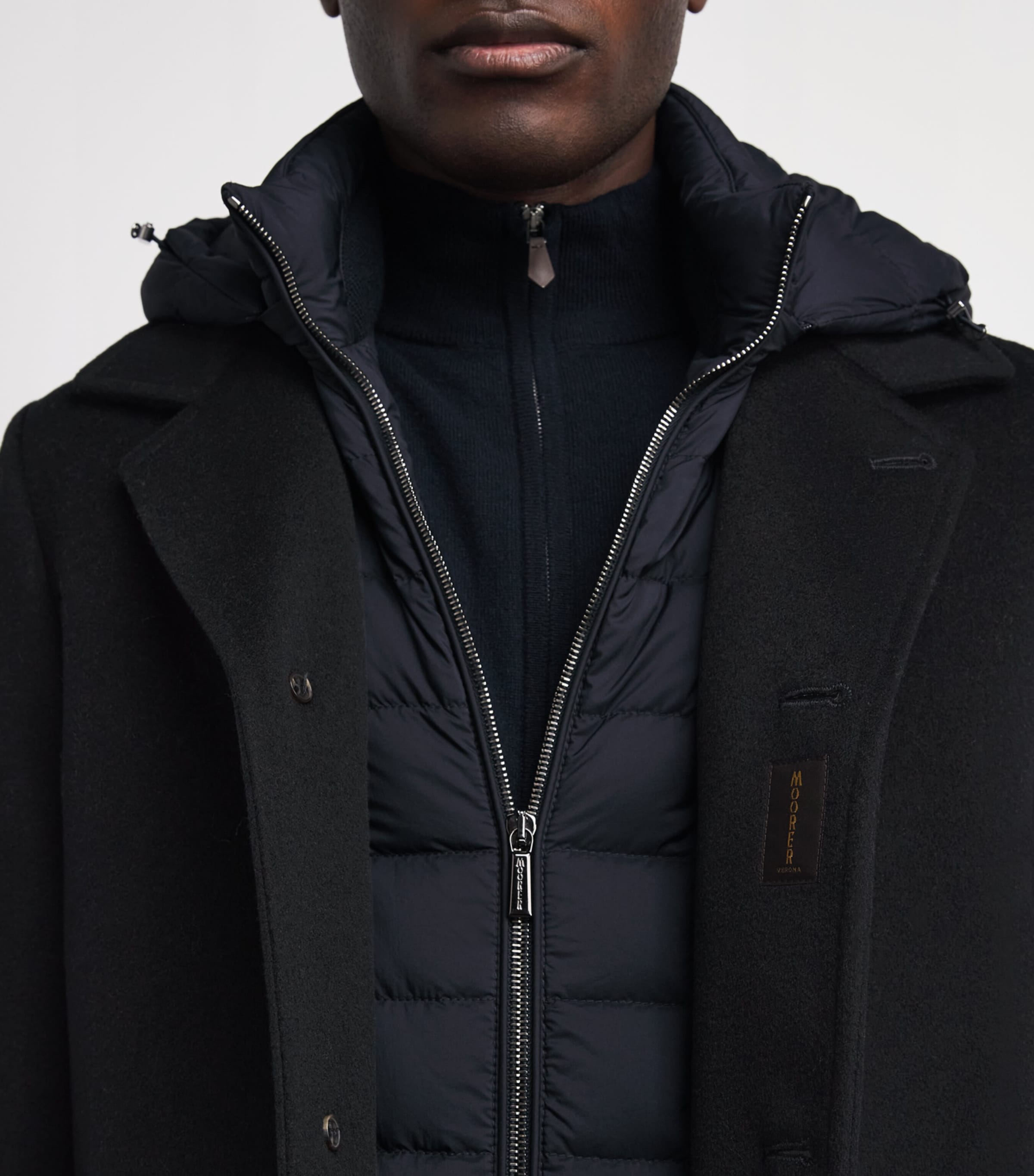 Moorer Mens Hybrid Coat Navy Image 3