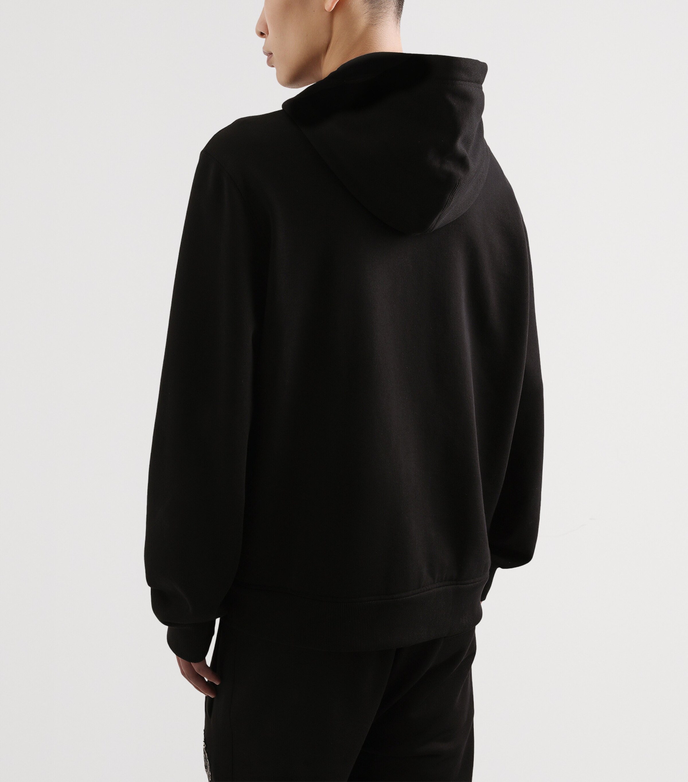 Cotton Logo Zip-Up Hoodie N0000-BLACK Image 4