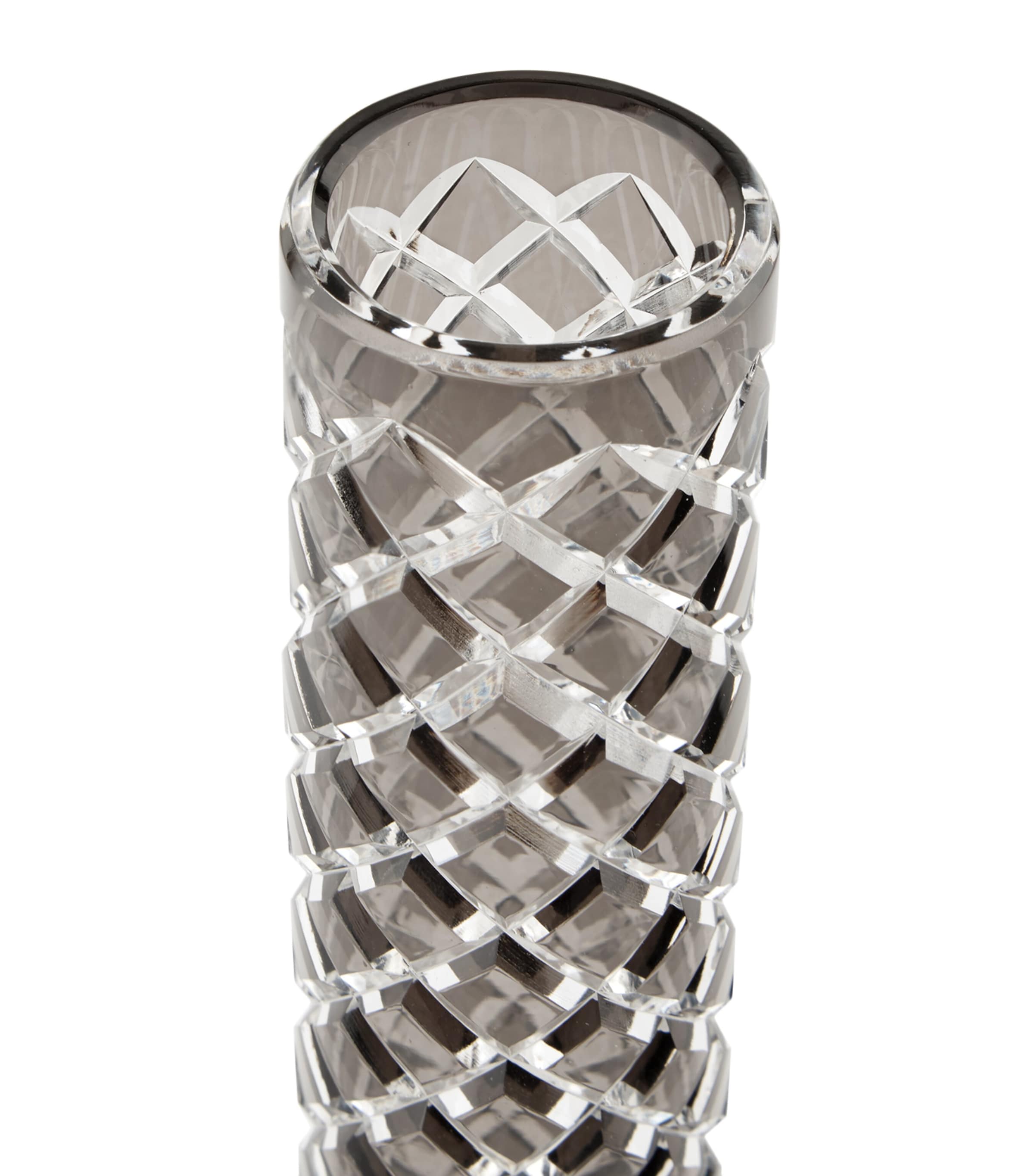 Bevelled Crystal Vase GREY Image 2