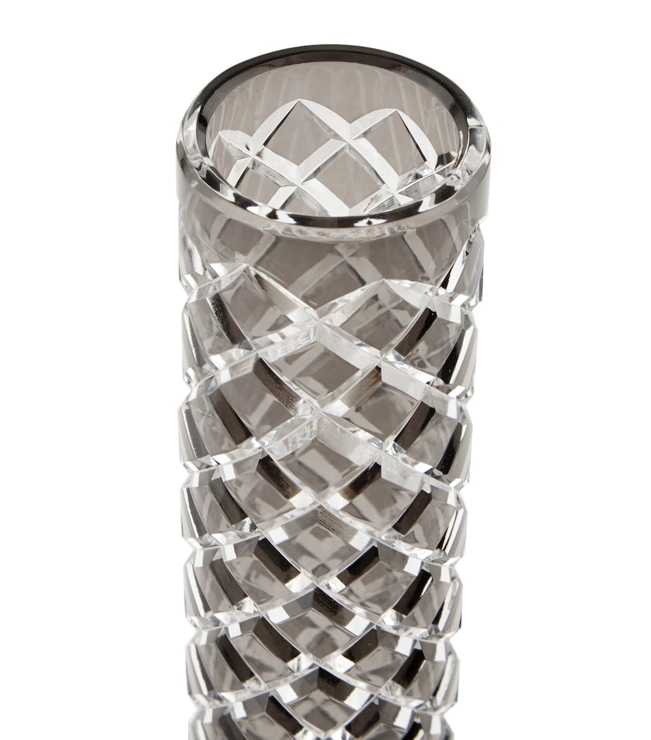 Bevelled Crystal Vase GREY Image 2