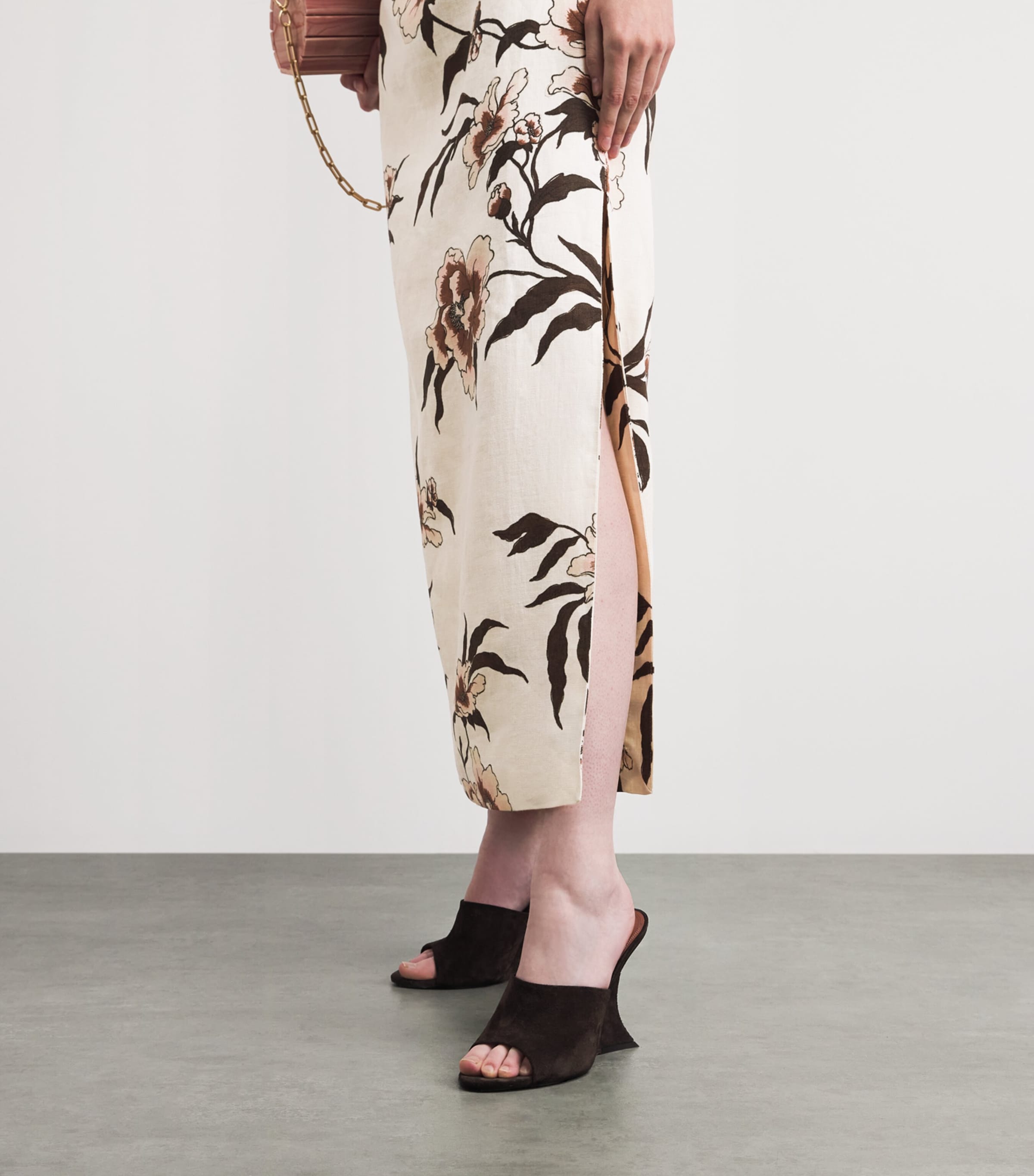 SIR. Womens Linen Peony Balconette Maxi Dress Peony Floral Image 5