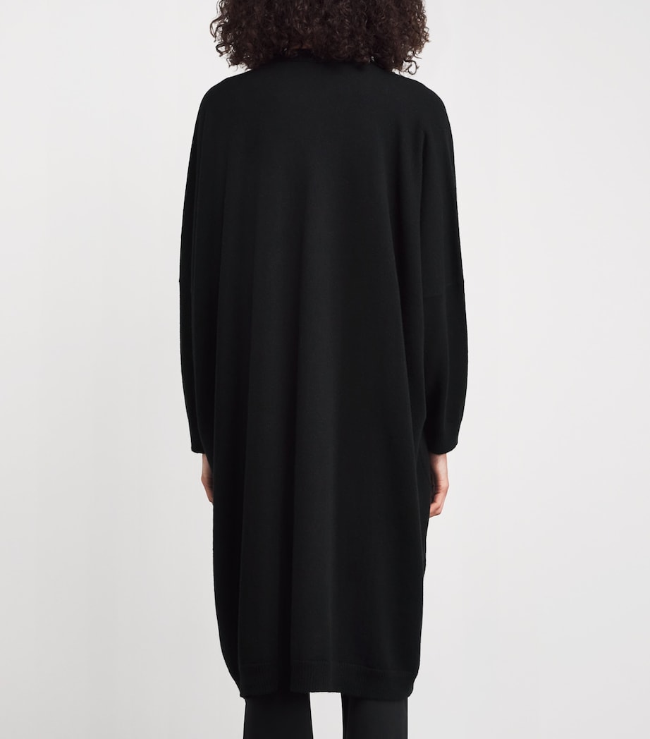 Cashmere Wide Longline Cardigan BLACK Image 4