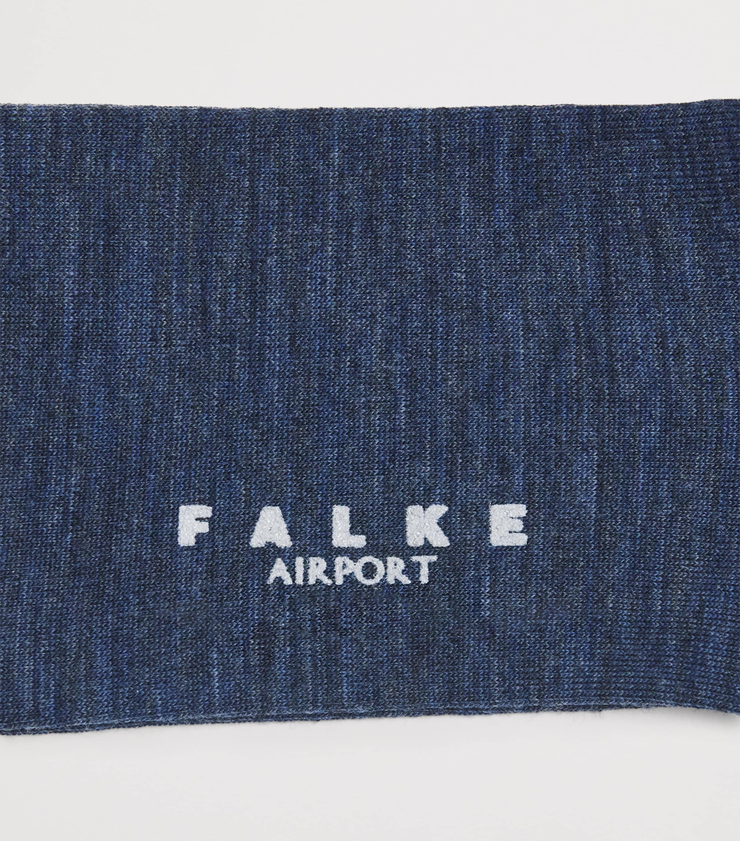 Falke Mens Wool-Blend Airport Socks Dark Blue Image 2
