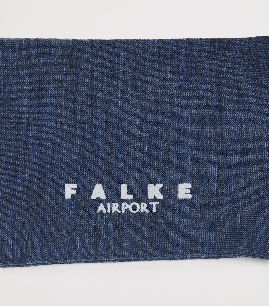 Falke Mens Wool-Blend Airport Socks Dark Blue Image 2