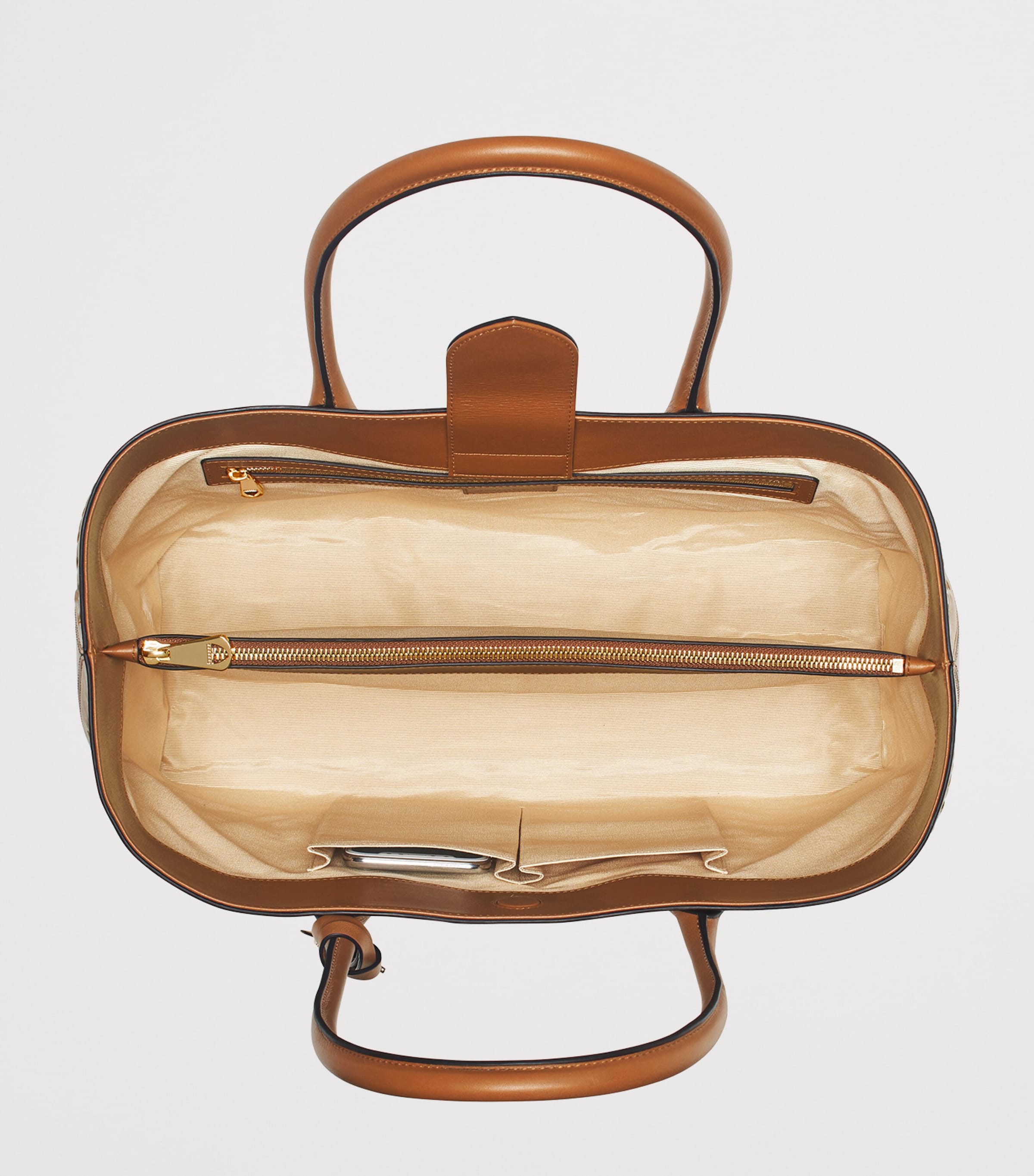 Leather London Tote Bag TAN Image 6