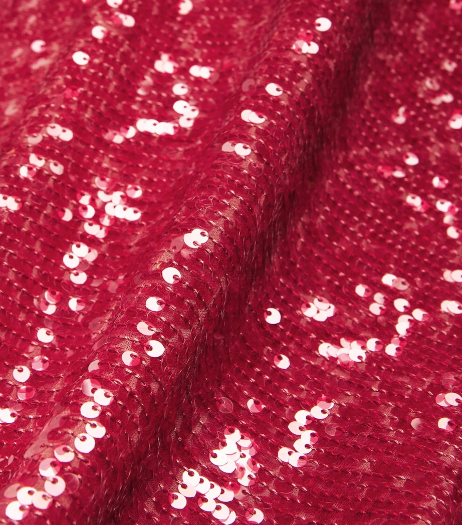 Sequin Flared Maxi Dress 678 DARK ROSE Image 5