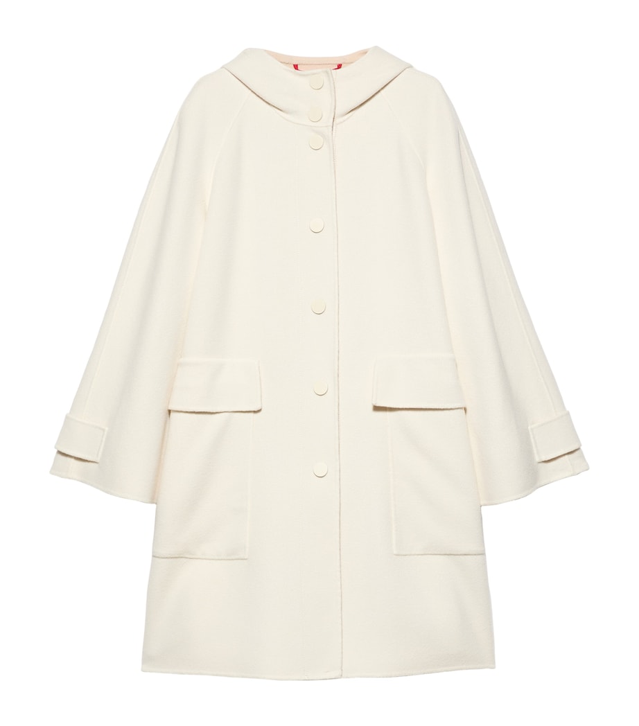 MAX&Co. Womens Wool Hooded Coat Wool White Image 1