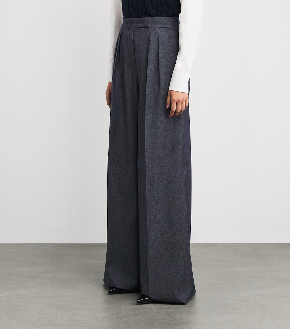 Virgin Wool Wide-Leg Trousers ULTRAMARINE Image 3