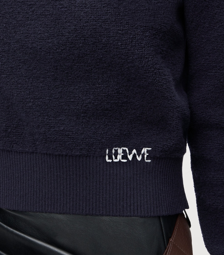 Wool-Blend Embroidered Sweater NAVY BLUE Image 5