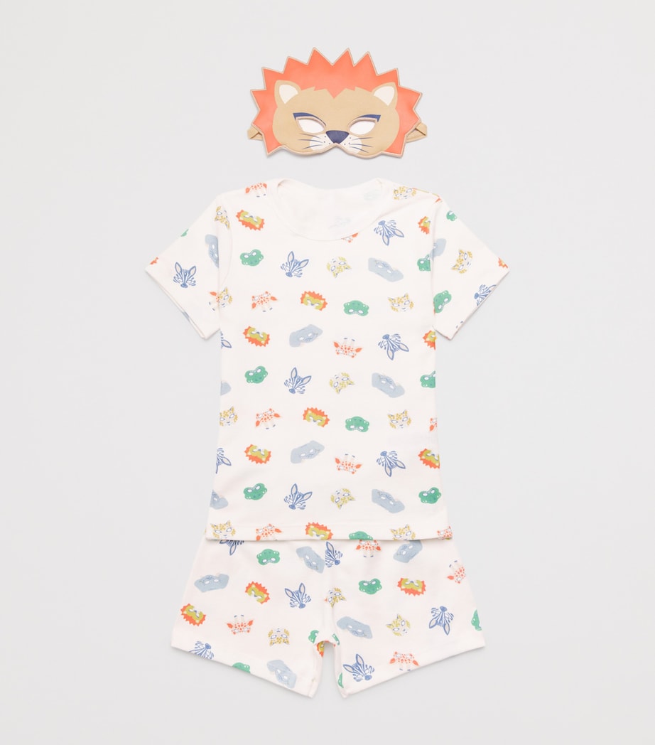 Cotton Mask Print Pyjama Set with Mask (3-12 Years) MARSHMALLOW/MULTI Image 3