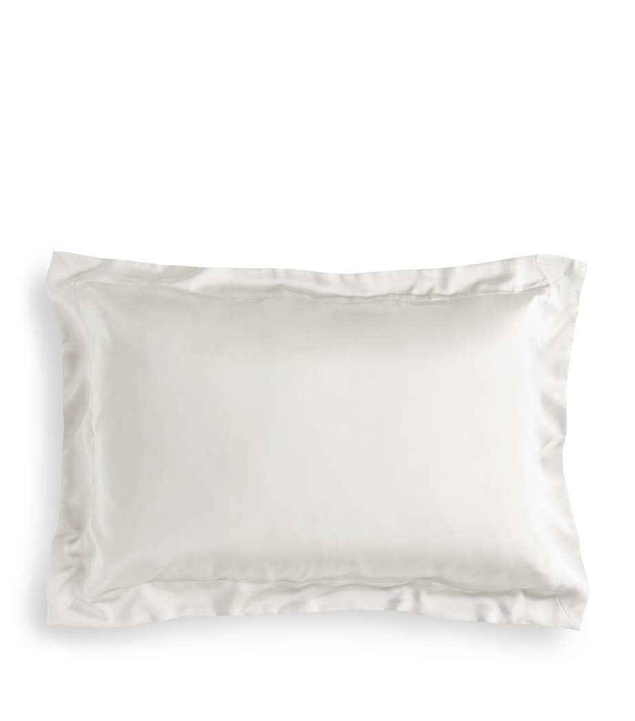 Silk Oxford Pillowcase (50cm x 75cm) WHITE Image 1