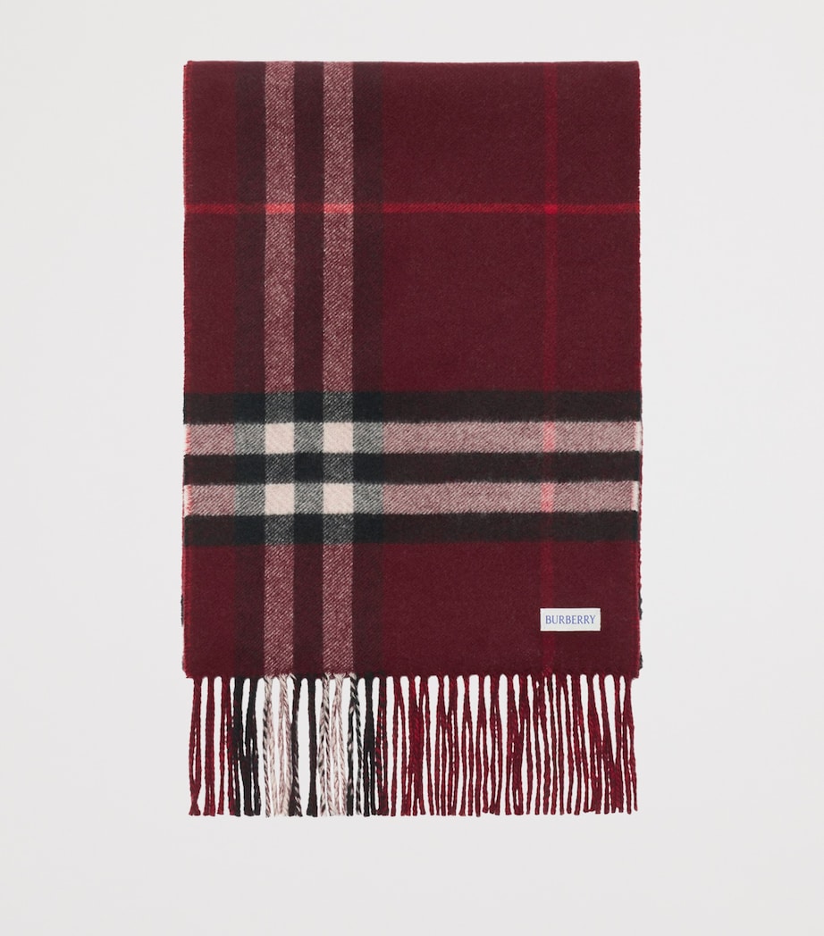 Cashmere Contrast Check Scarf POST RED/OXBLOOD Image 2