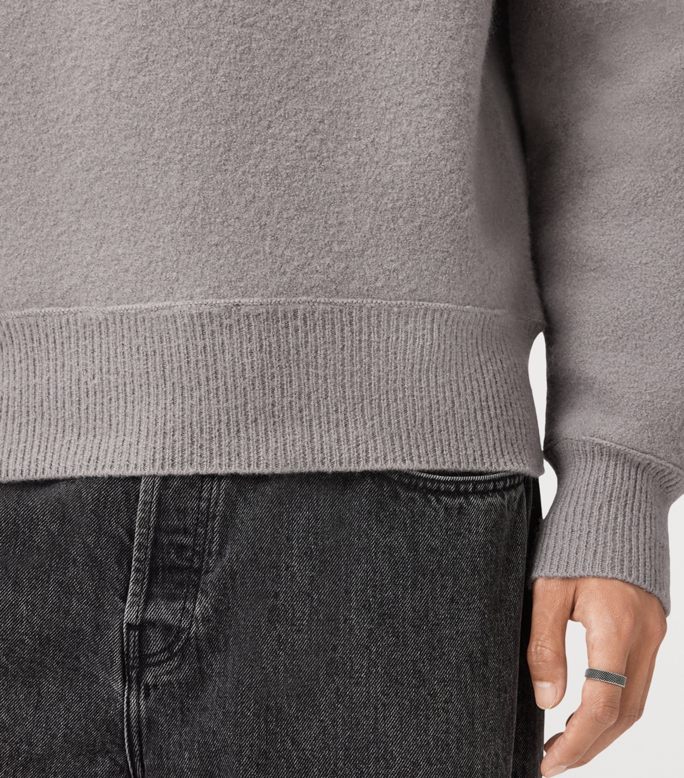 Merino Wool Marko Crew Sweater HENGE GREY Image 9