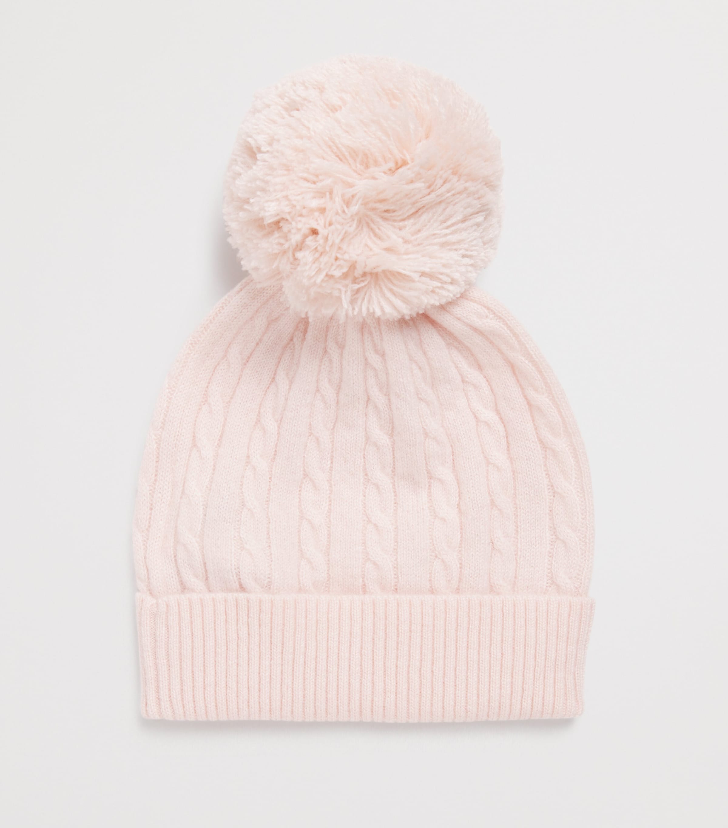 Cashmere Cable-Knit Beanie PALE PINK MELANGE Image 2