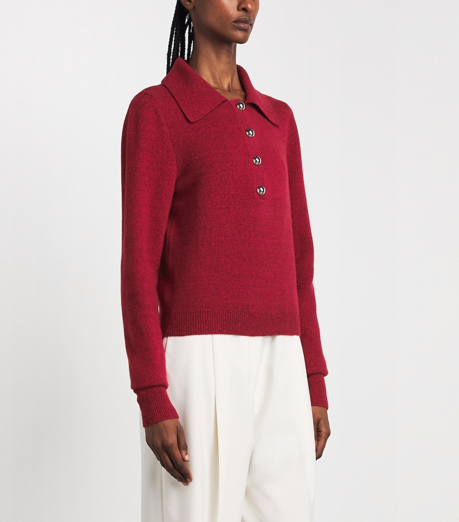 Safiyaa Womens Wool-Cashmere Polo Sweater Swinton Image 4