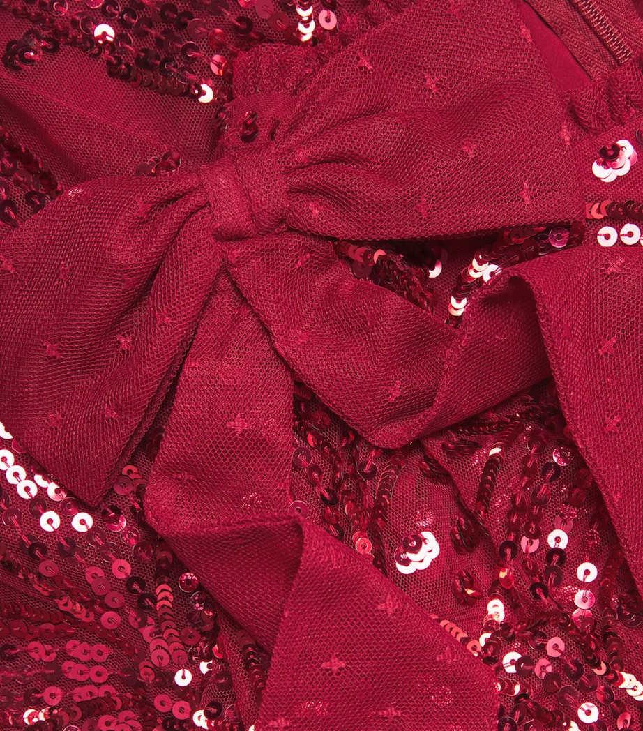 Sequinned Bow-Detail Dress (4-12 Years) RED Image 3
