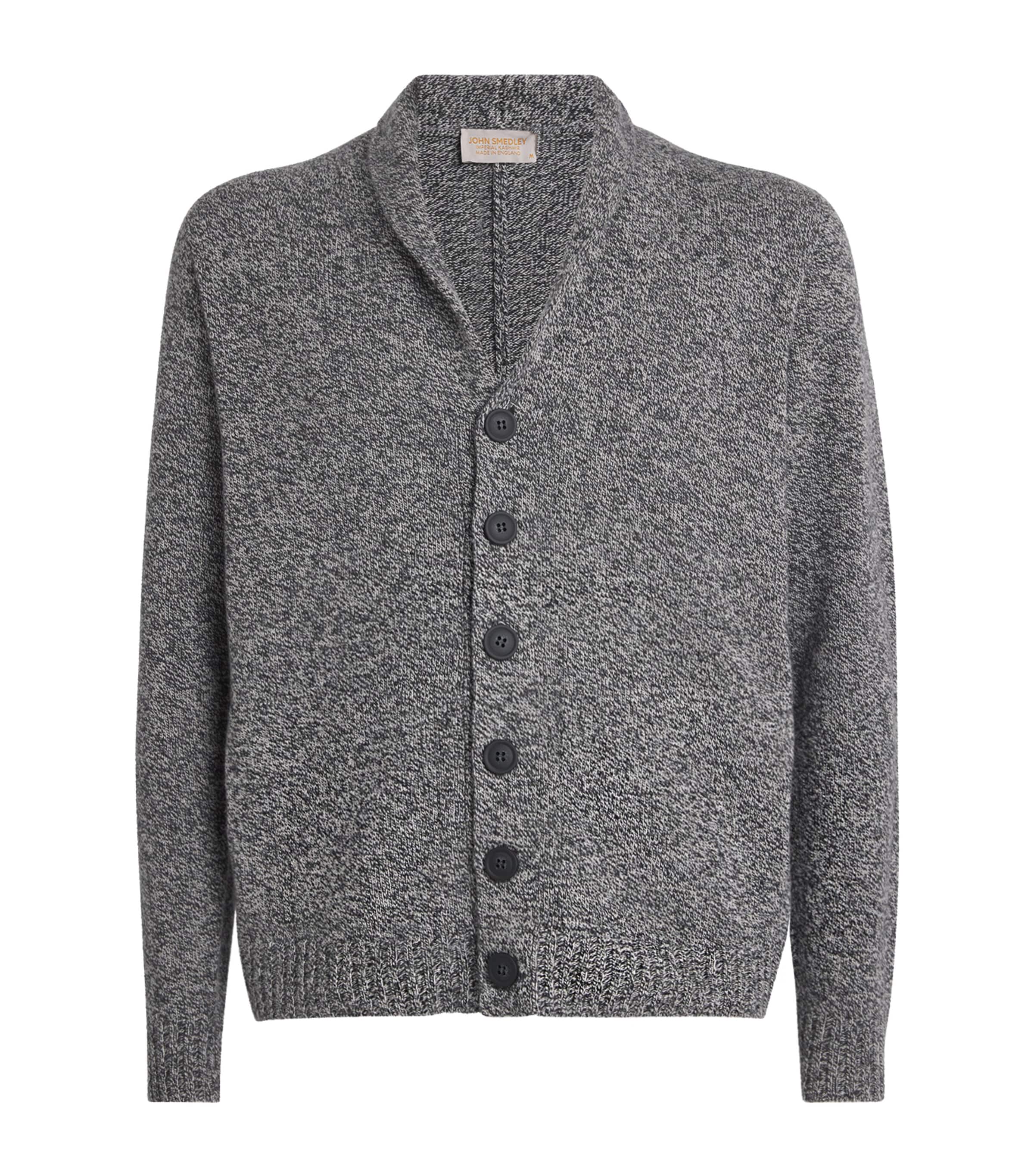 John Smedley Black Eco Cashmere Shawl Collar Rockford Cardigan 