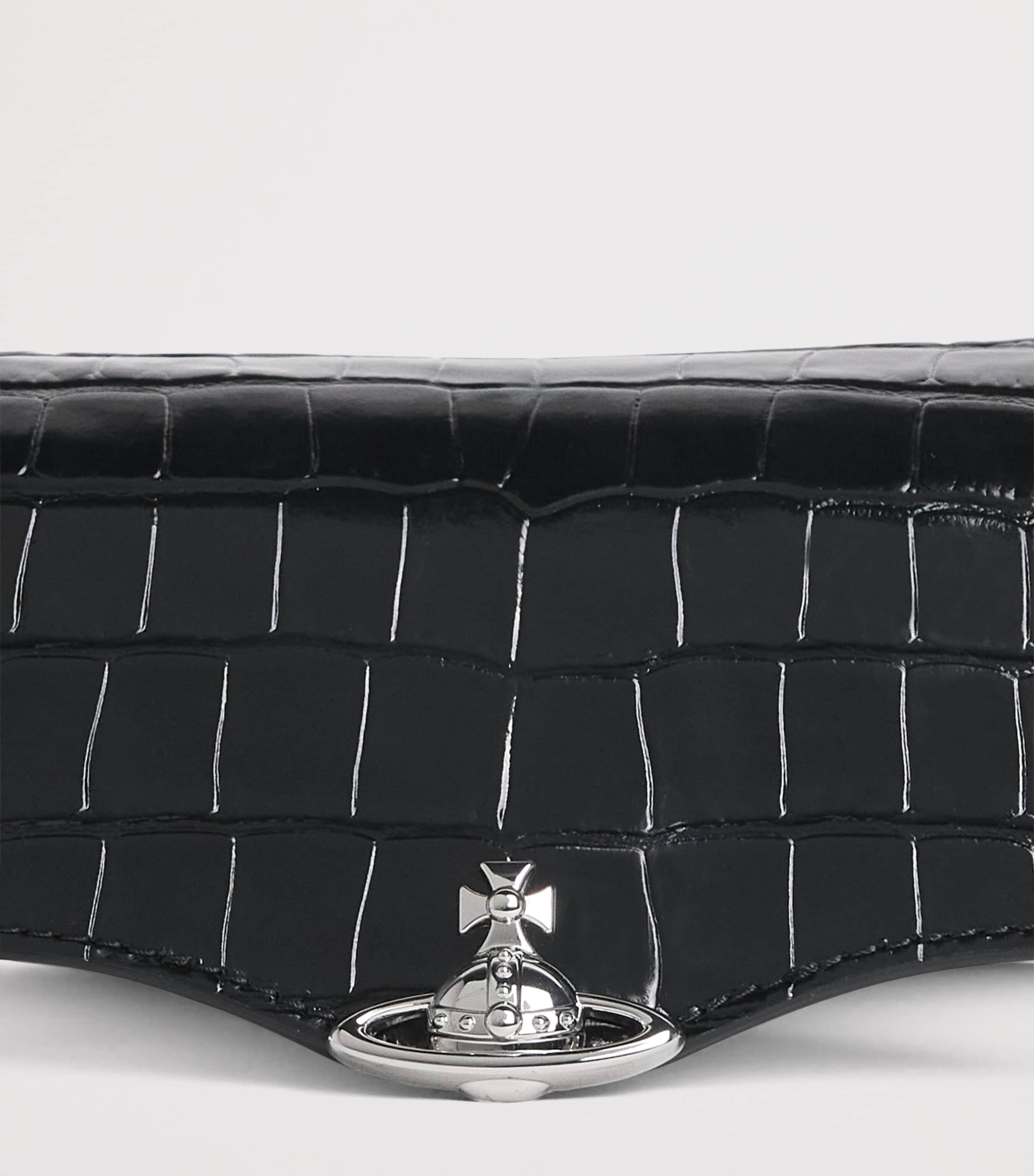 Vivienne Westwood Croc-Embossed Leather Hunter Cross-Body Bag Black Image 5