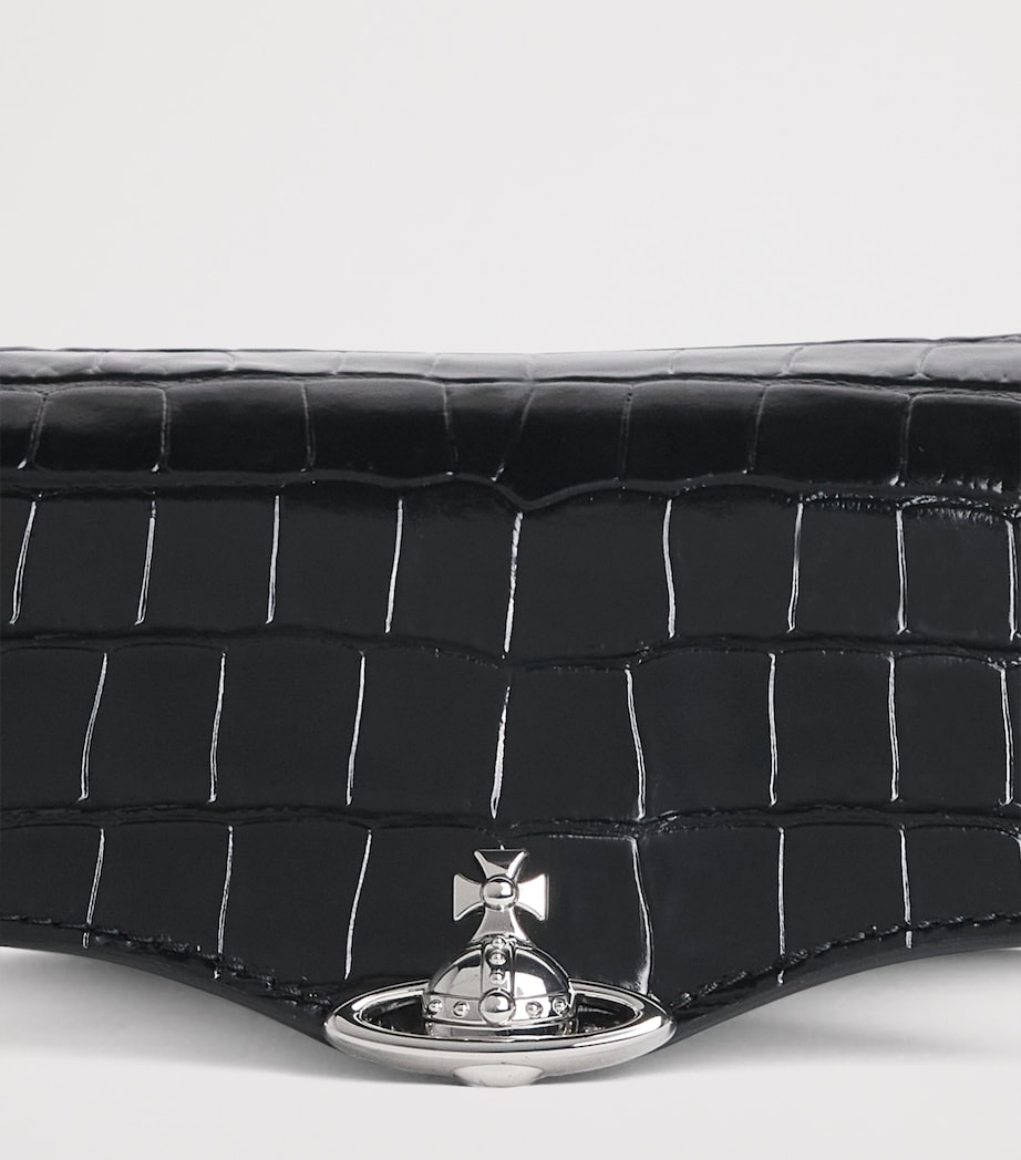 Vivienne Westwood Croc-Embossed Leather Hunter Cross-Body Bag Black Image 5