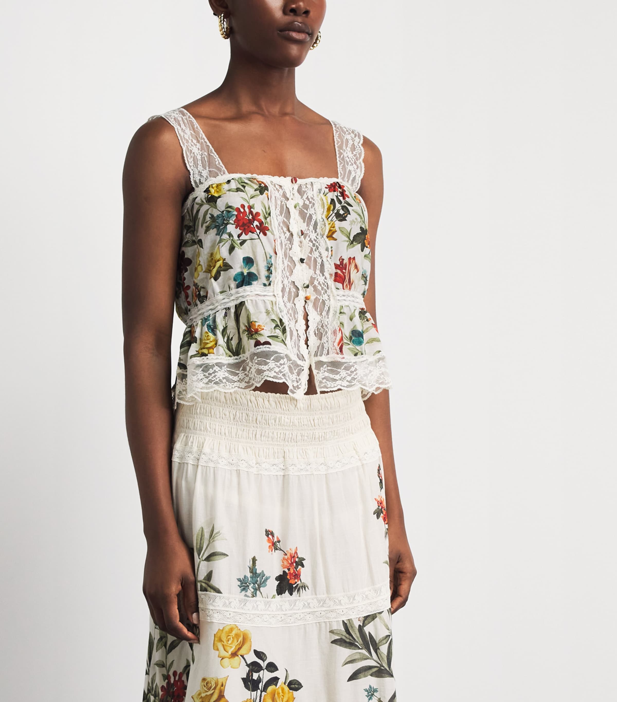 Alice+Olivia Womens Cotton-Silk Annabeth Top Dsrt Sprgs Vnla Image 4
