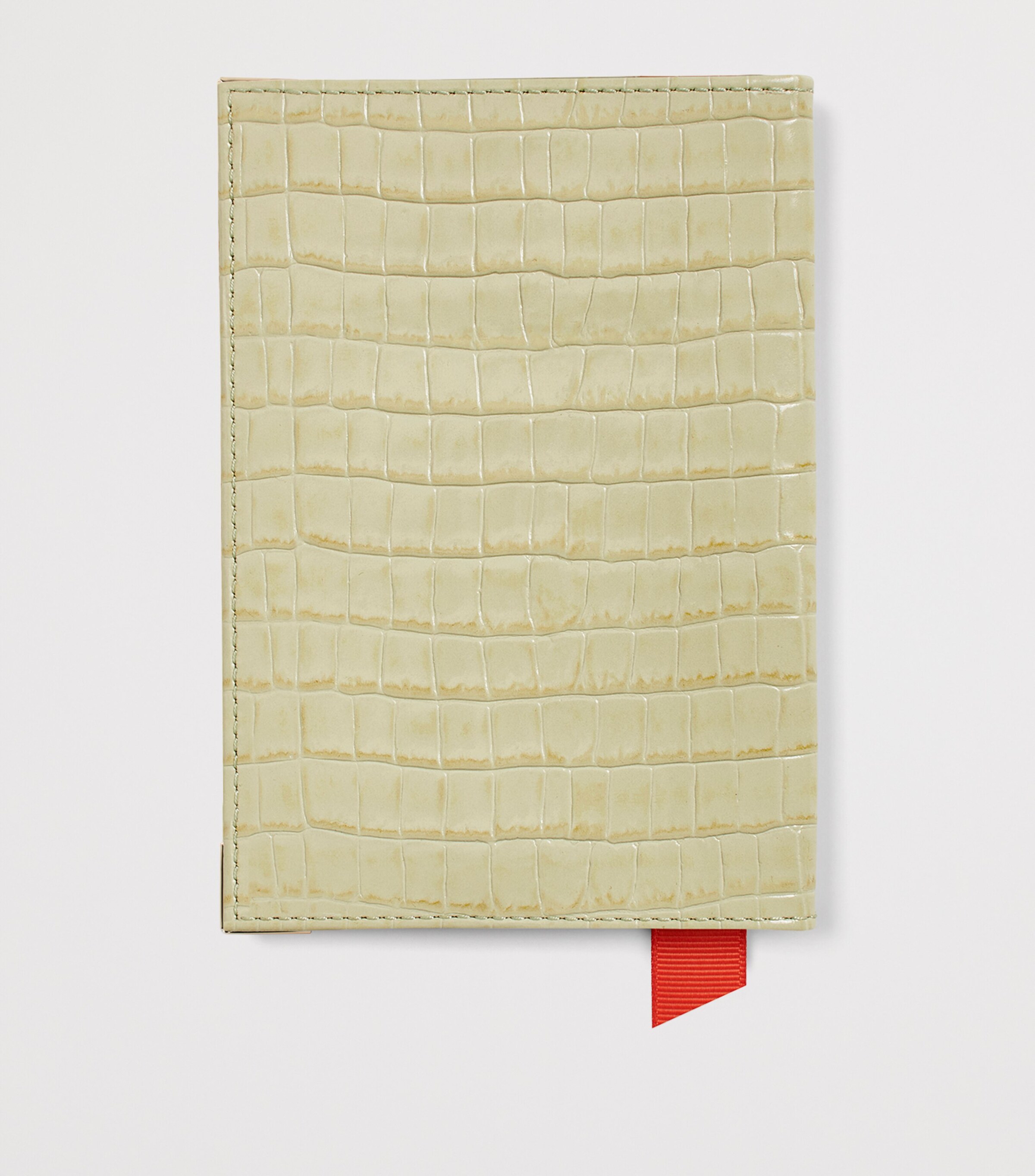 Croc-Embossed Leather Passport Holder PISTACHIO Image 2