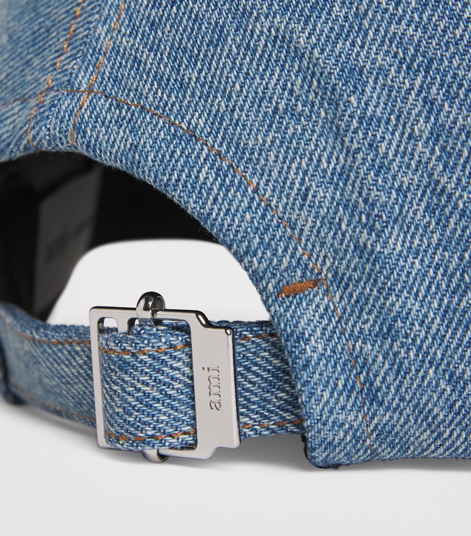 Denim Logo Embroidered Baseball Cap BLEU USED - 480 Image 3