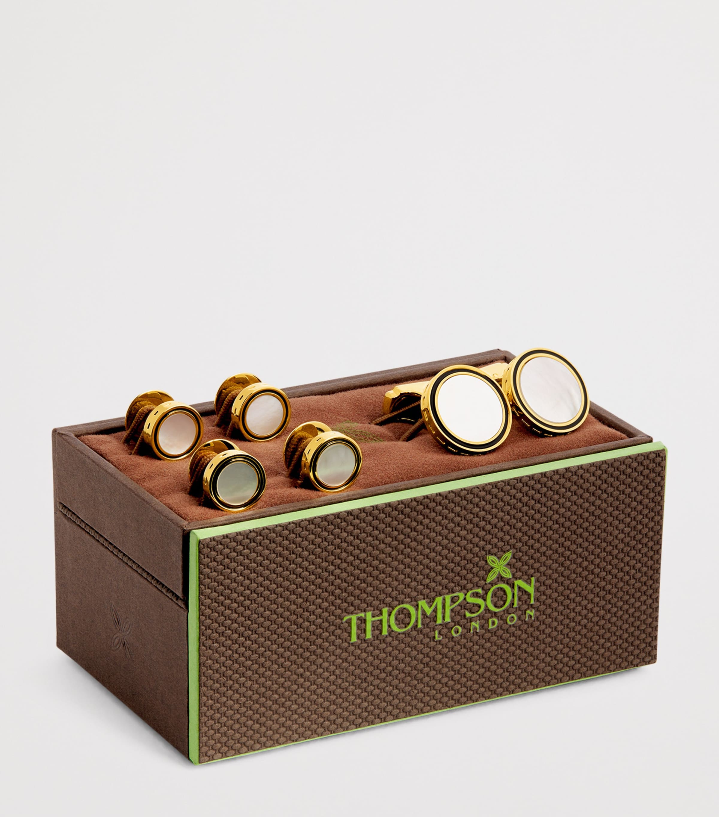 Thompson Gold-Plated Mother-Of-Pearl Cufflinks And Studs Set GOLD Image 3