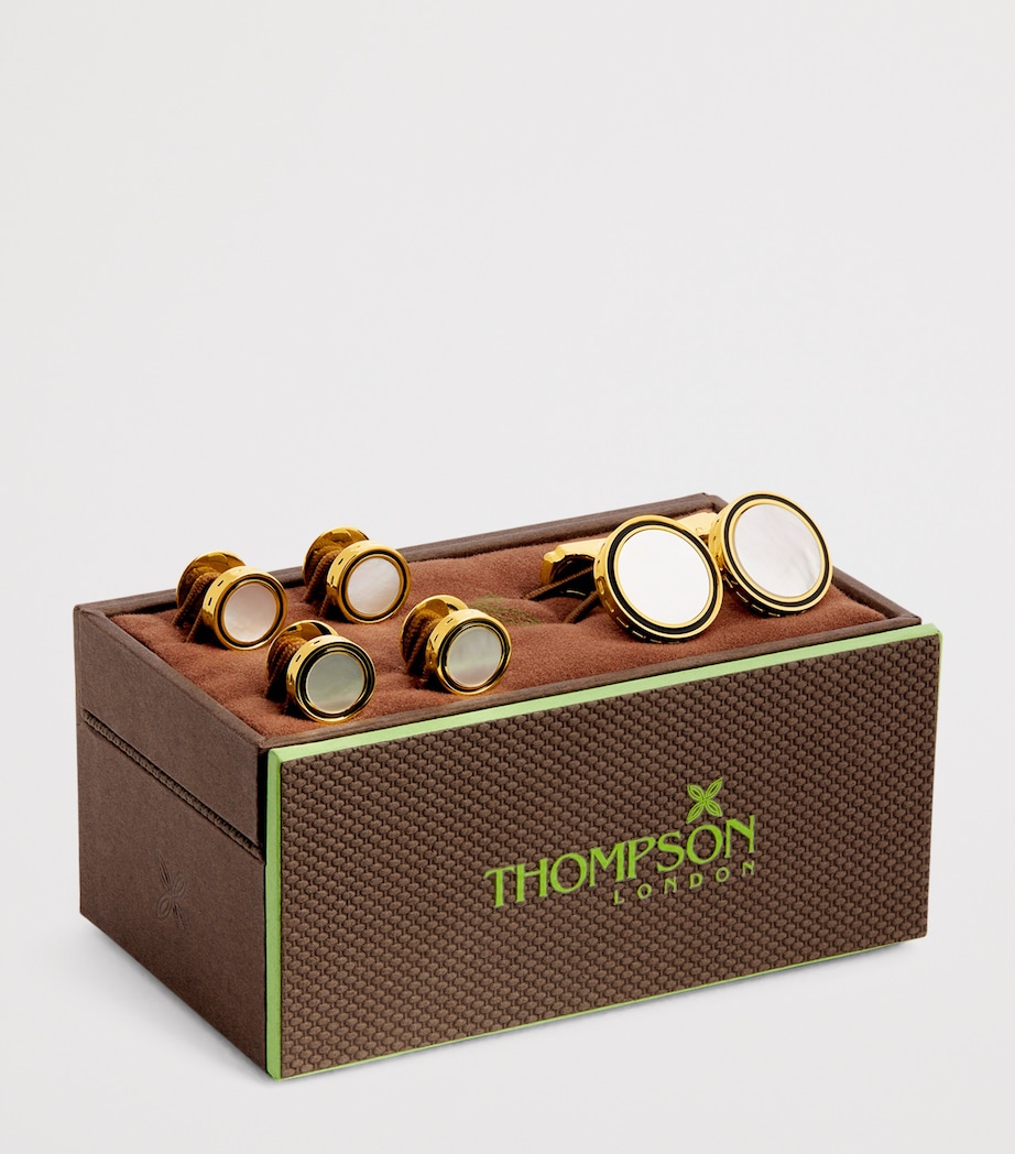 Thompson Gold-Plated Mother-Of-Pearl Cufflinks And Studs Set GOLD Image 3