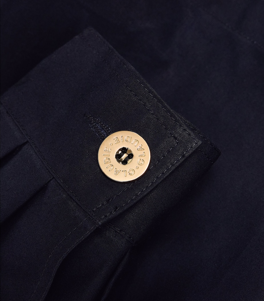 Claudie Pierlot Womens Cotton Waxed Gabardine Jacket Navy Image 6