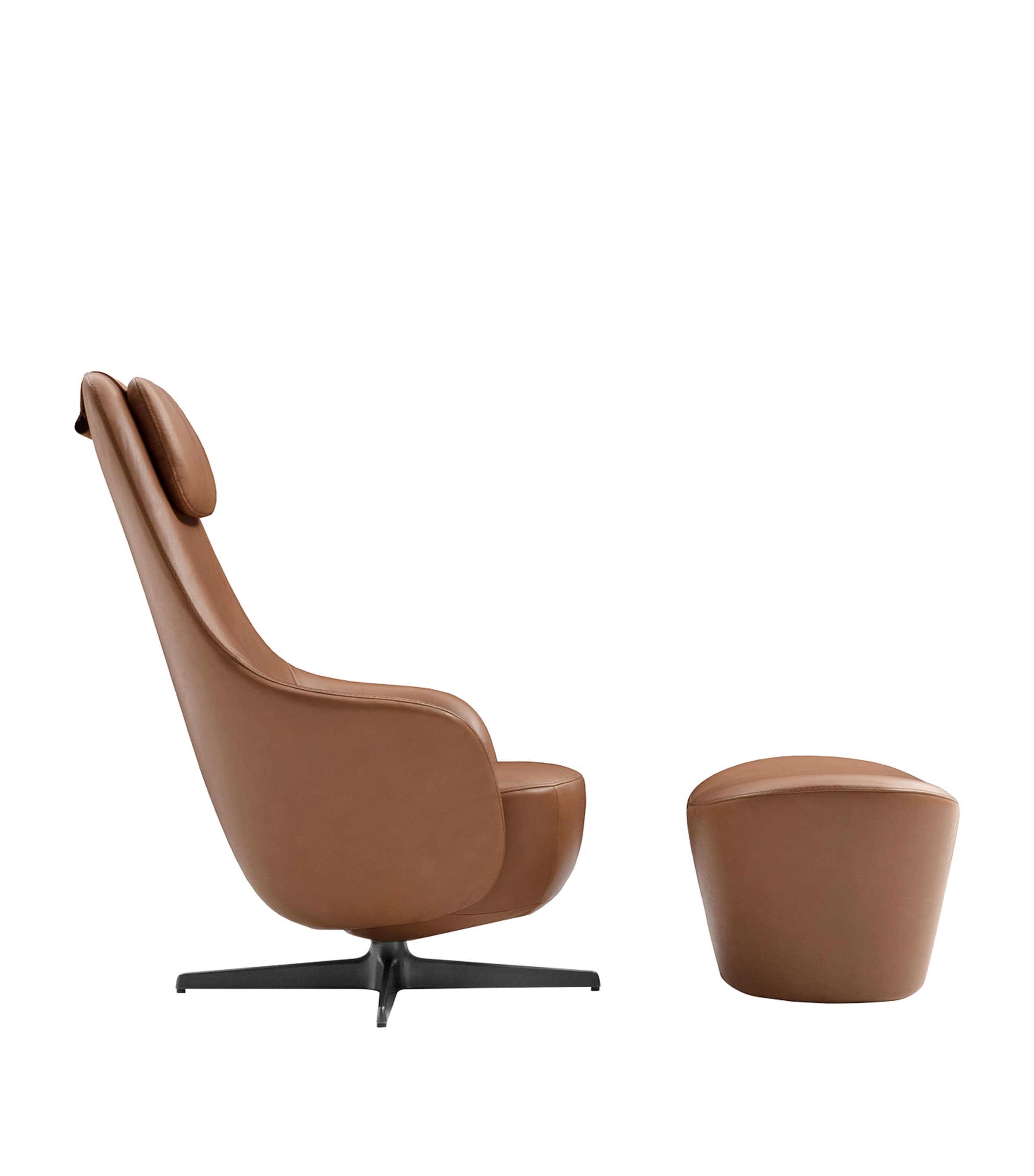 Harbor Laidback Armchair and Footstool KASIA LEATHER 360 Image 4