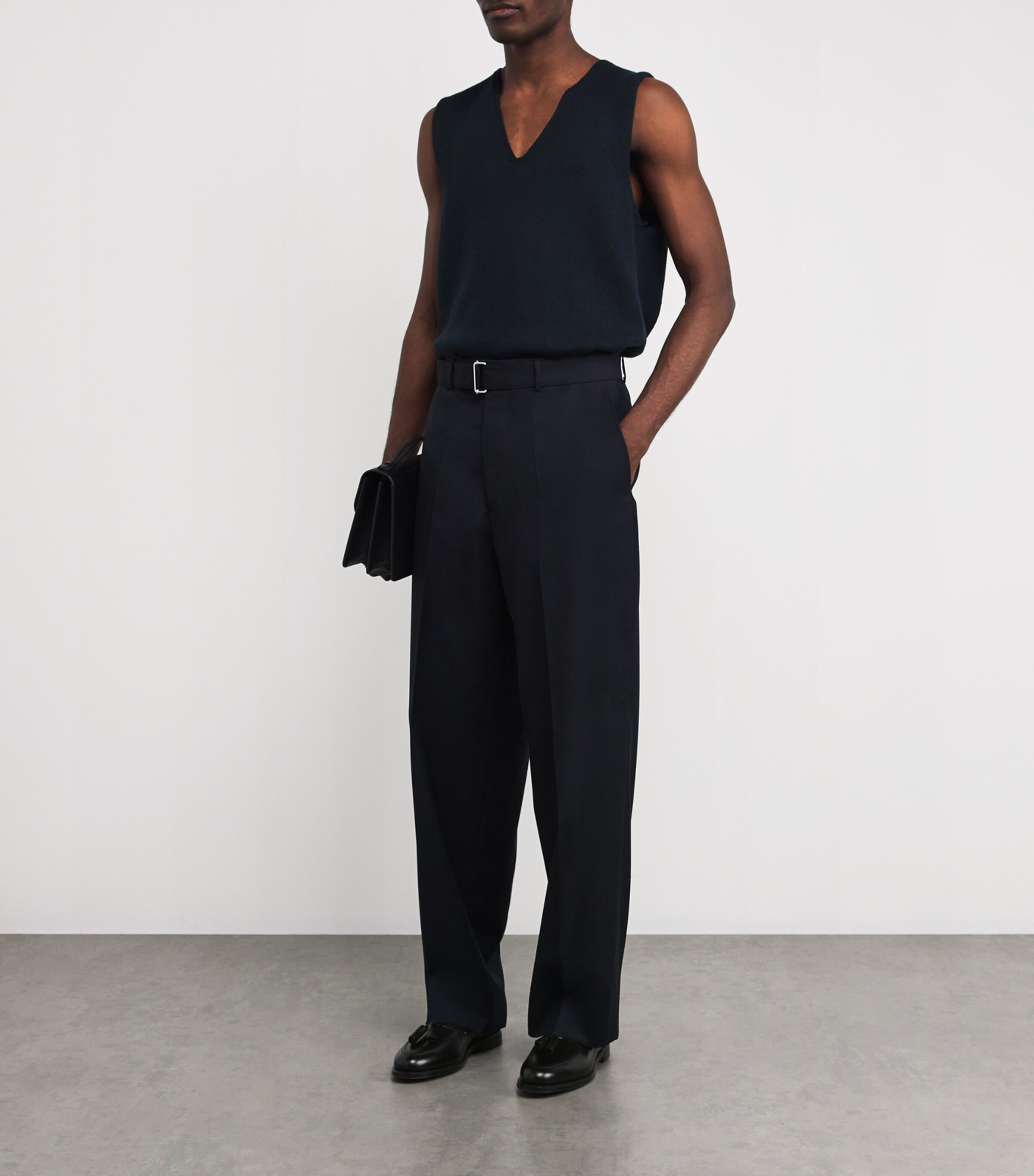 Leather Tasselled Maestra Loafers BLACK Image 6