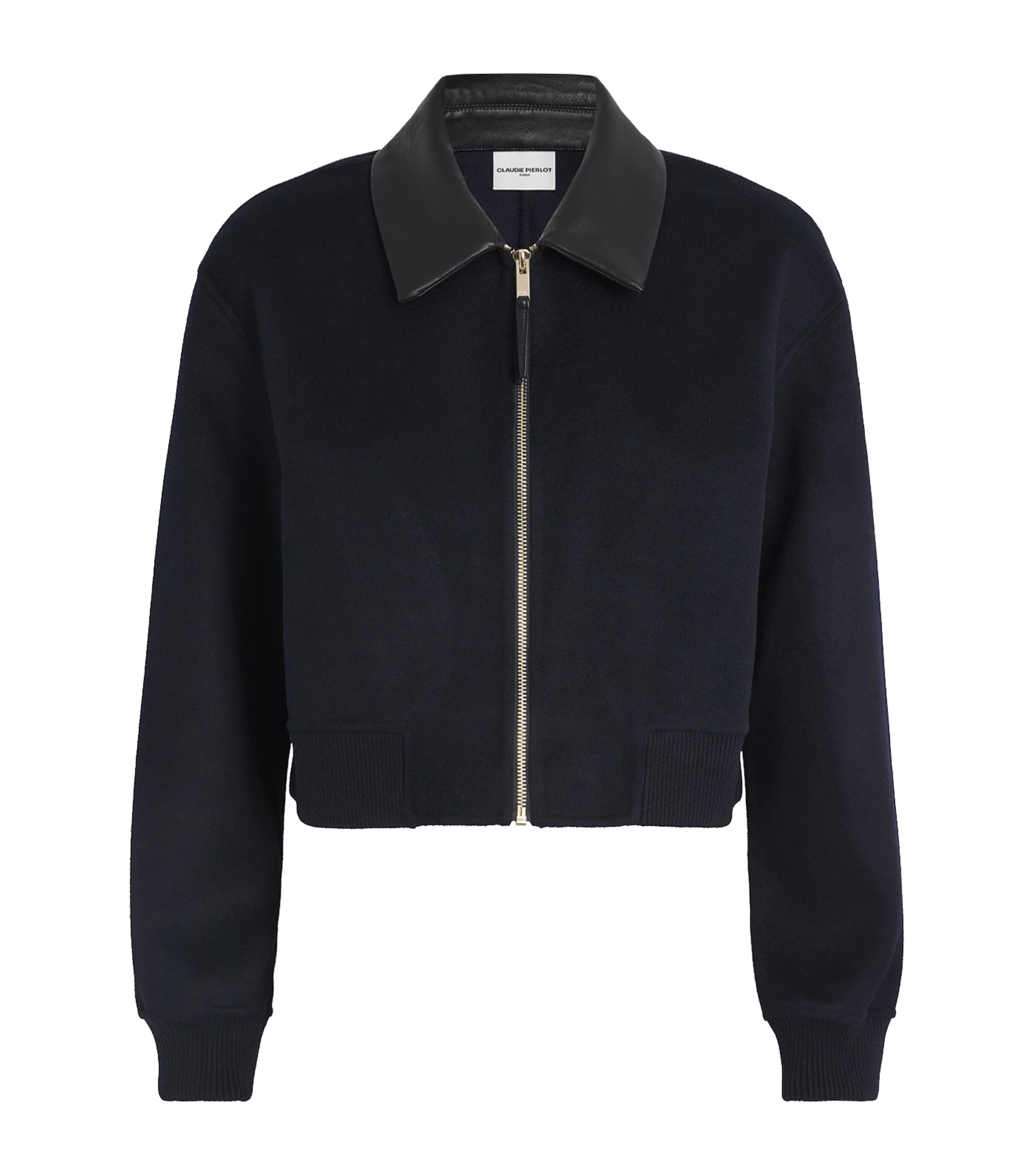 Claudie Pierlot Wool Collared Jacket In Blue