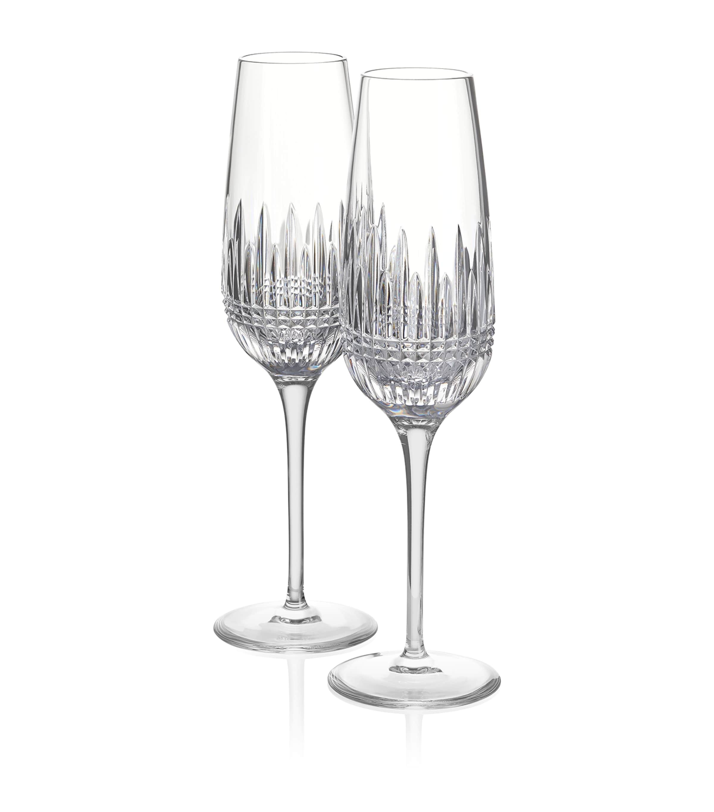 Waterford Crystal Lismore Diamond Essence Champagne Flutes (Set of 2) Clear