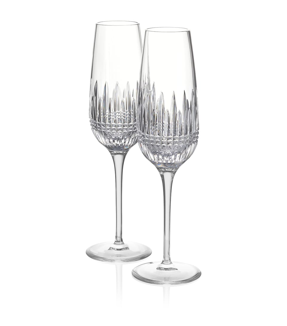 Waterford Crystal Lismore Diamond Essence Champagne Flutes (Set of 2) Clear