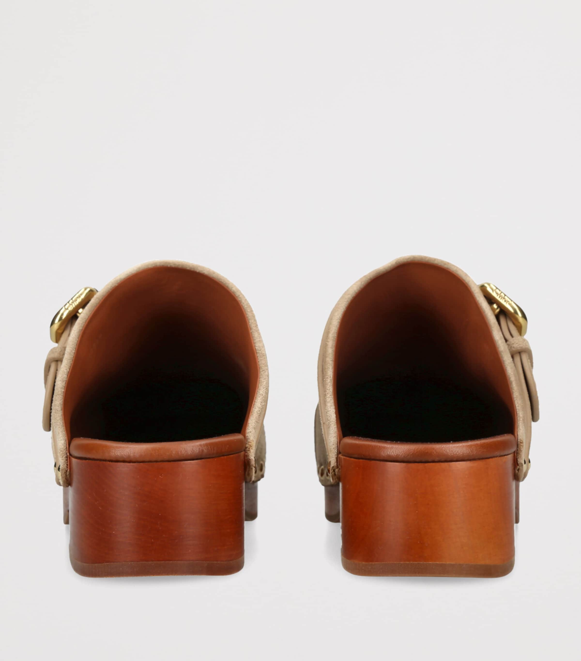 Leather Jeannette Clogs 50 BEIGE Image 2