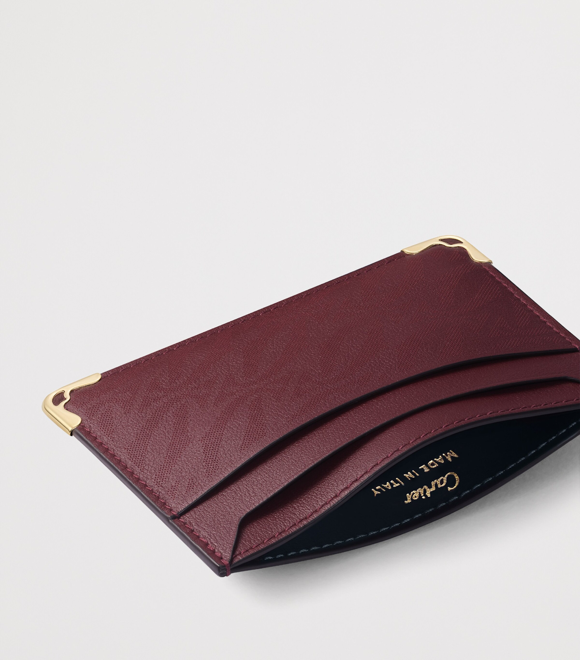 Leather Must de Cartier Double Card Holder BURGANDY Image 3
