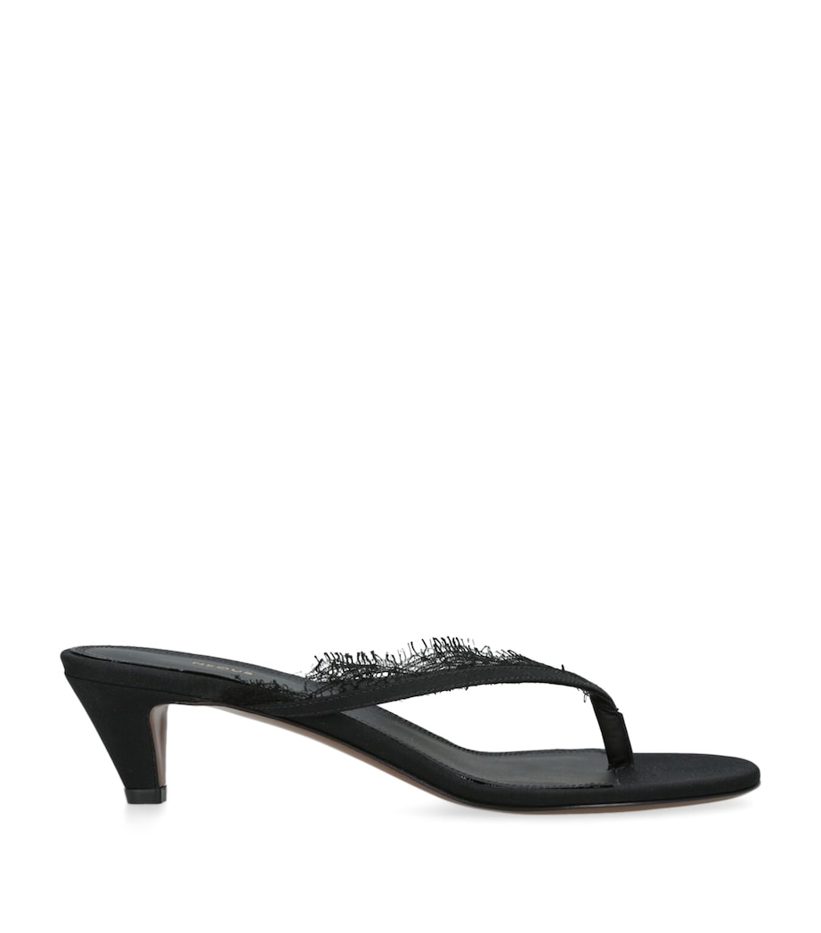 Lace-Trim Kalliope Sandals 40 BLACK Image 1
