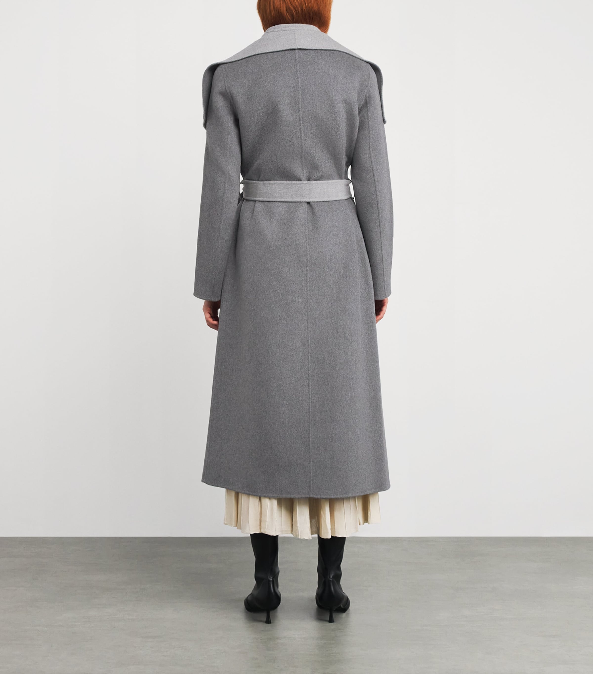 Wool Mai-CN Wrap Coat CARBON MIX-LIGHTGREY Image 4
