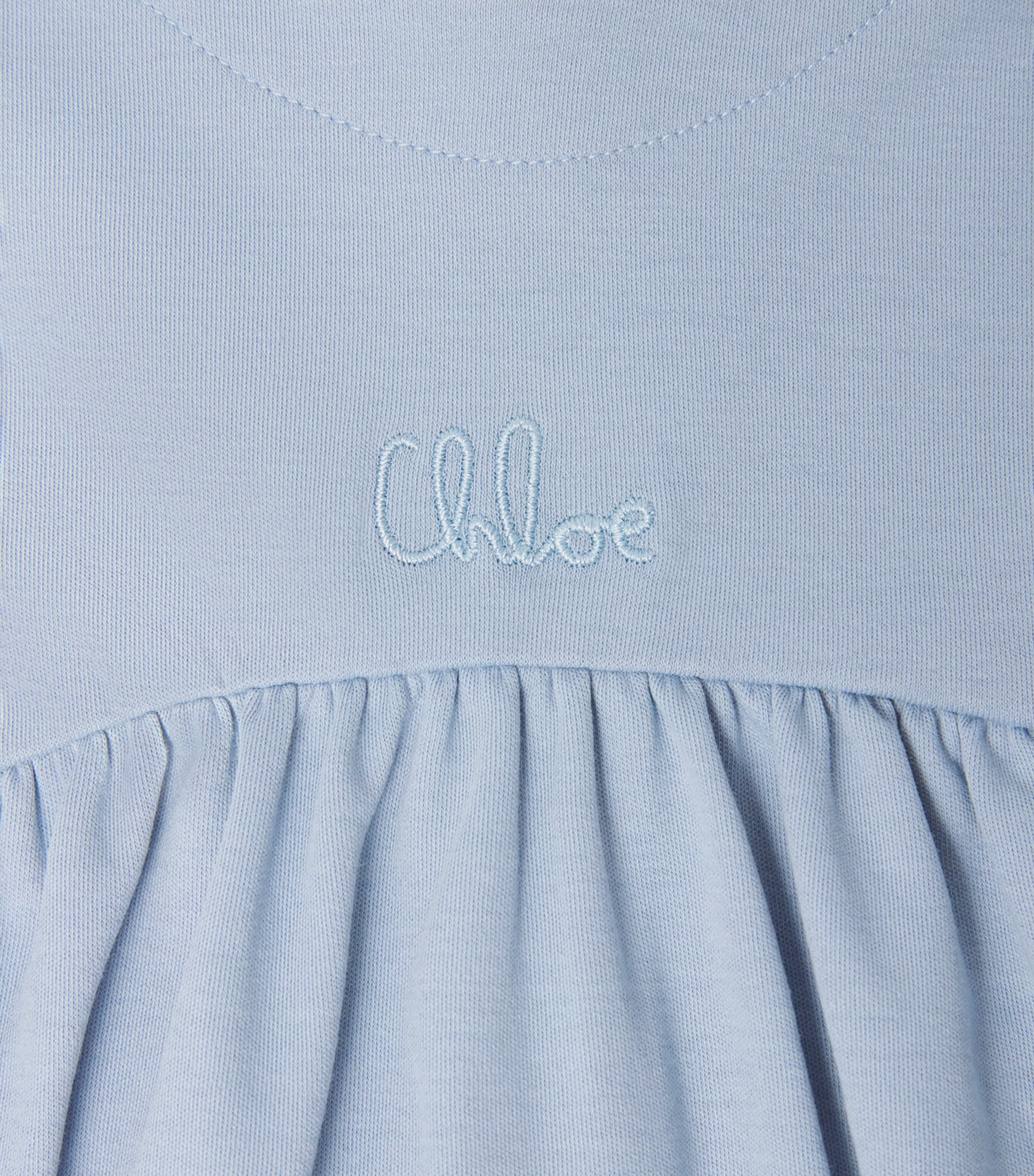 Chloé Kids Cotton Embroidered Logo Dress (6-36 Months) Image 3