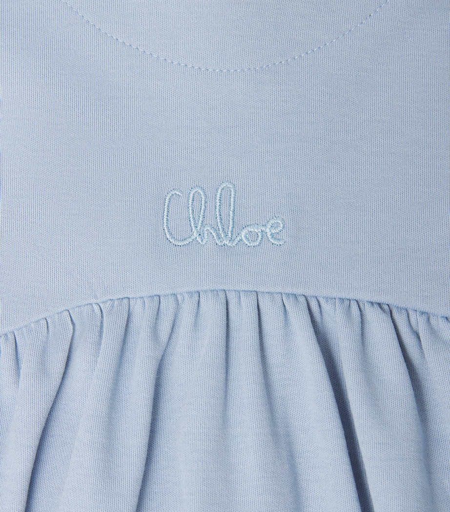 Chloé Kids Cotton Embroidered Logo Dress (6-36 Months) Image 3
