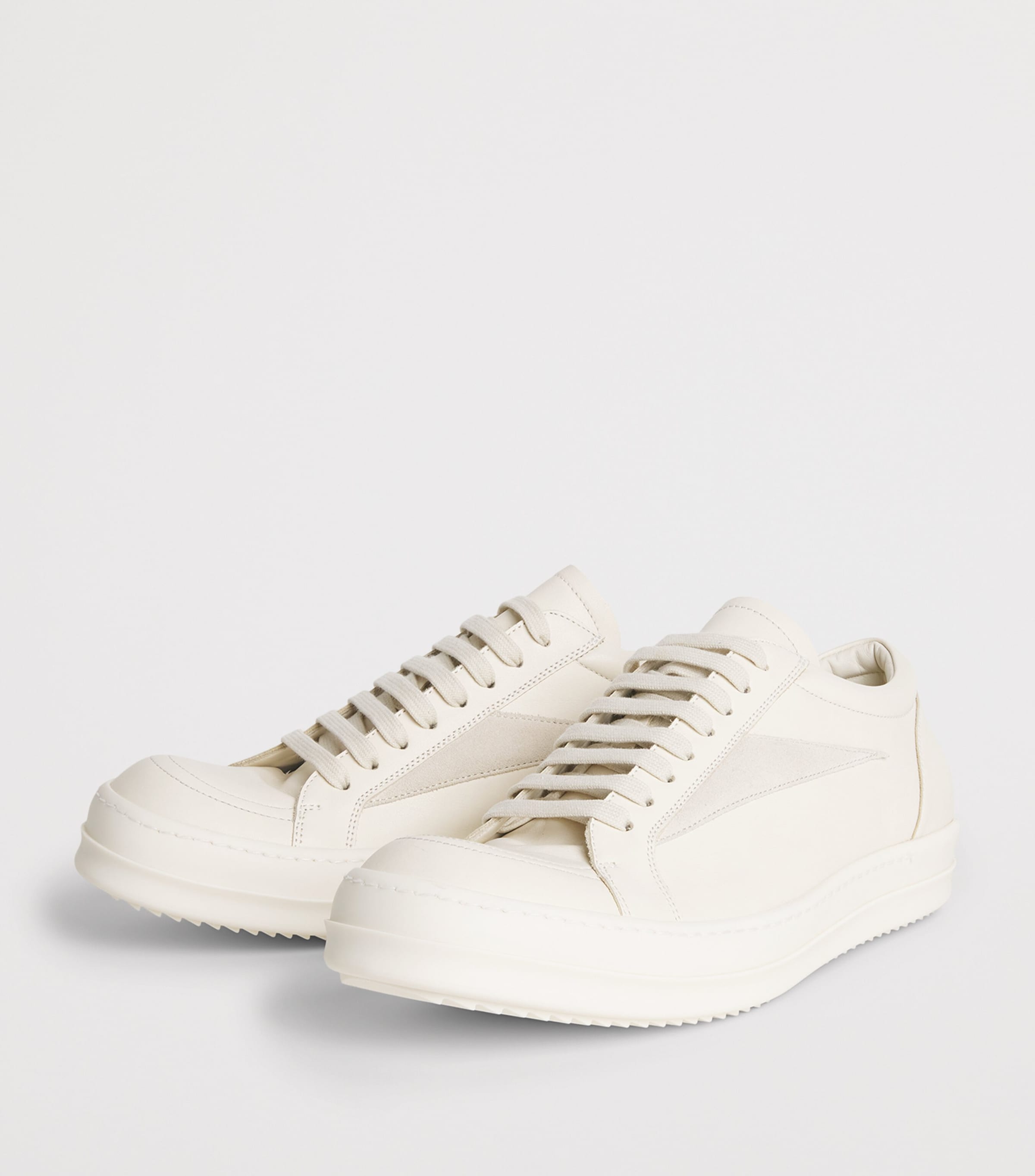 Rick Owens Leather Vintage Sneakers Milk/milk/milk Image 3